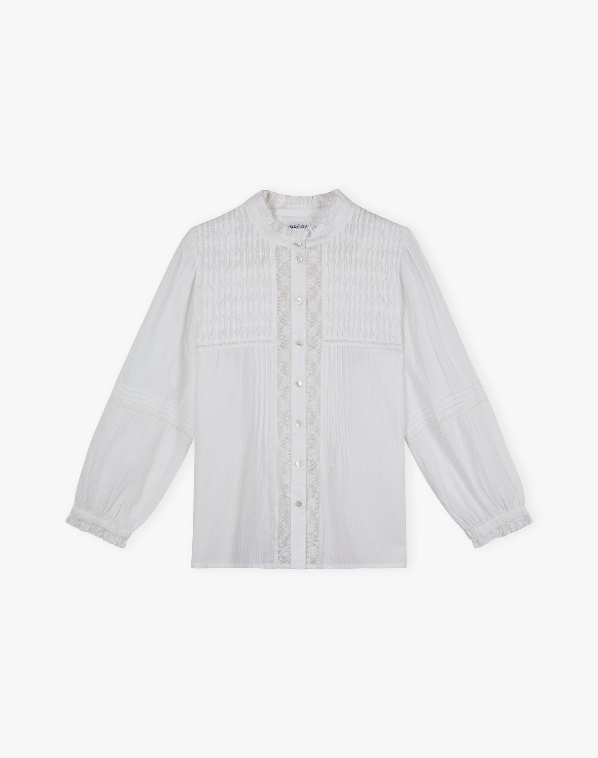 Organic Cotton Pintuck Pie Crust Blouse