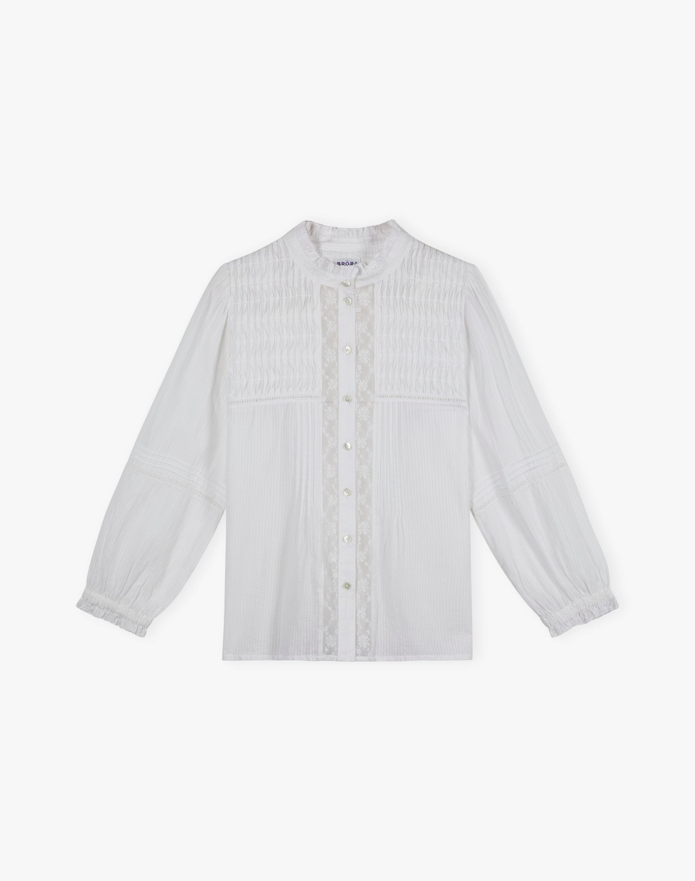 Organic Cotton Pintuck Pie Crust Blouse