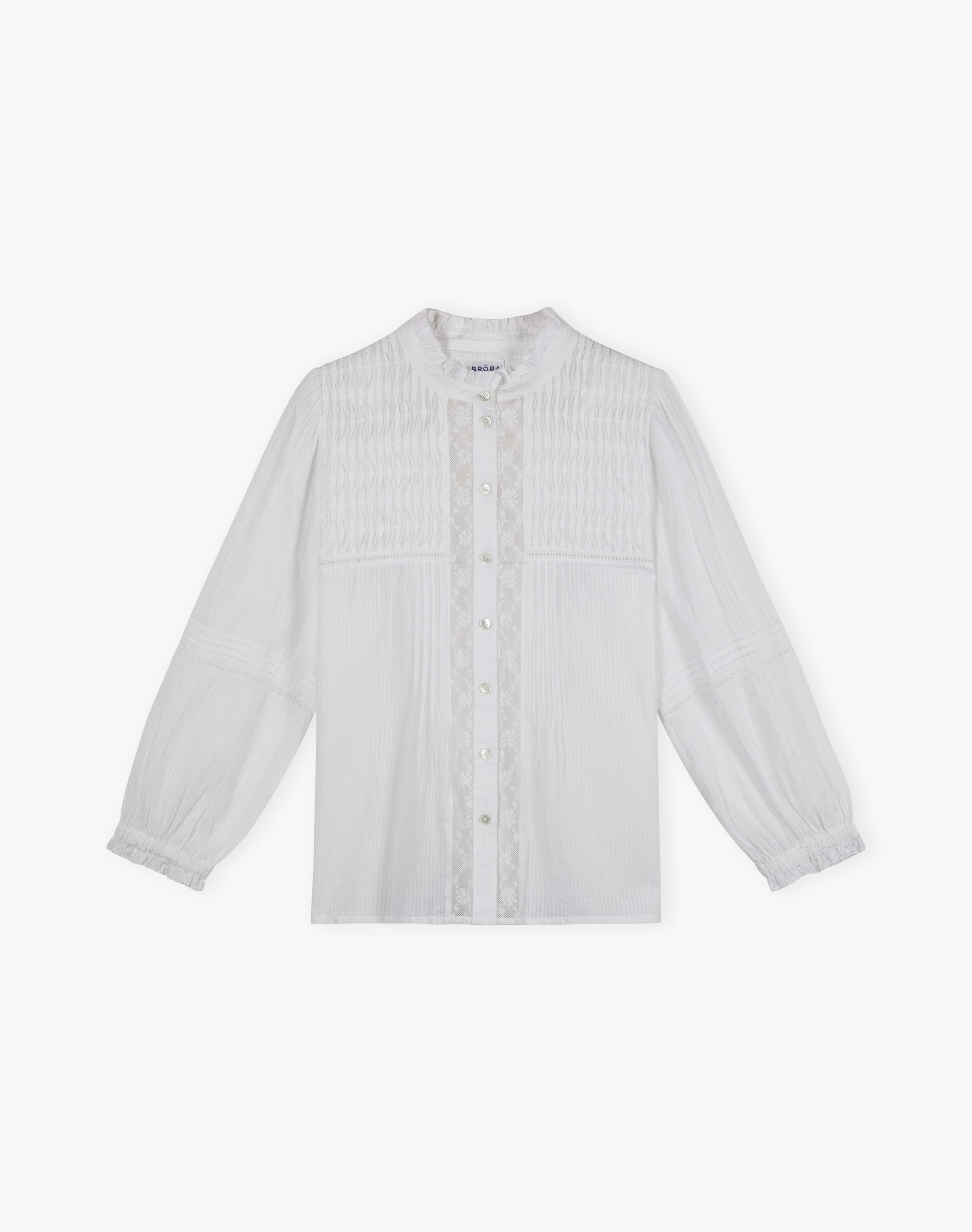 Organic Cotton Pintuck Pie Crust Blouse
