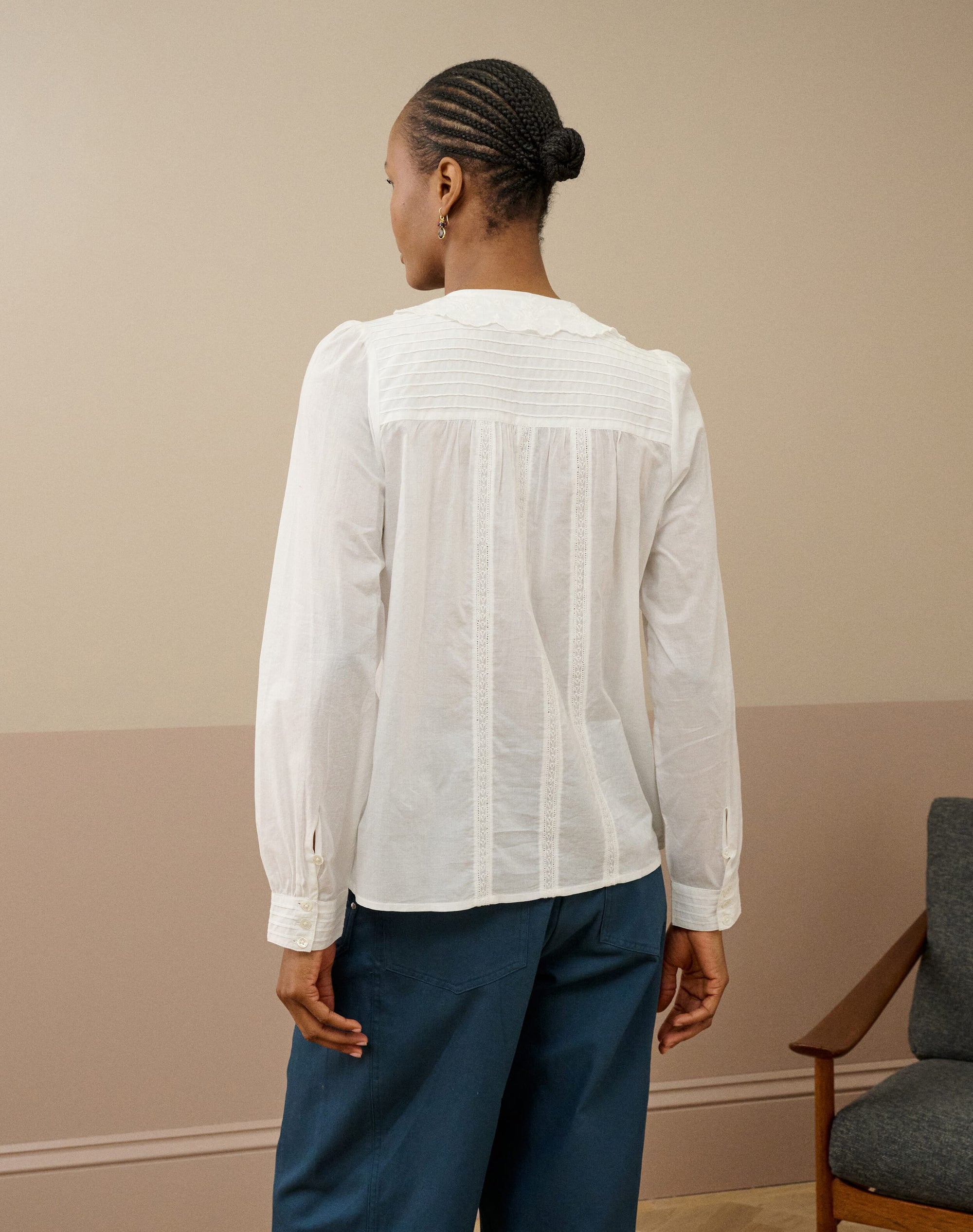 Organic Cotton Pintuck Blouse