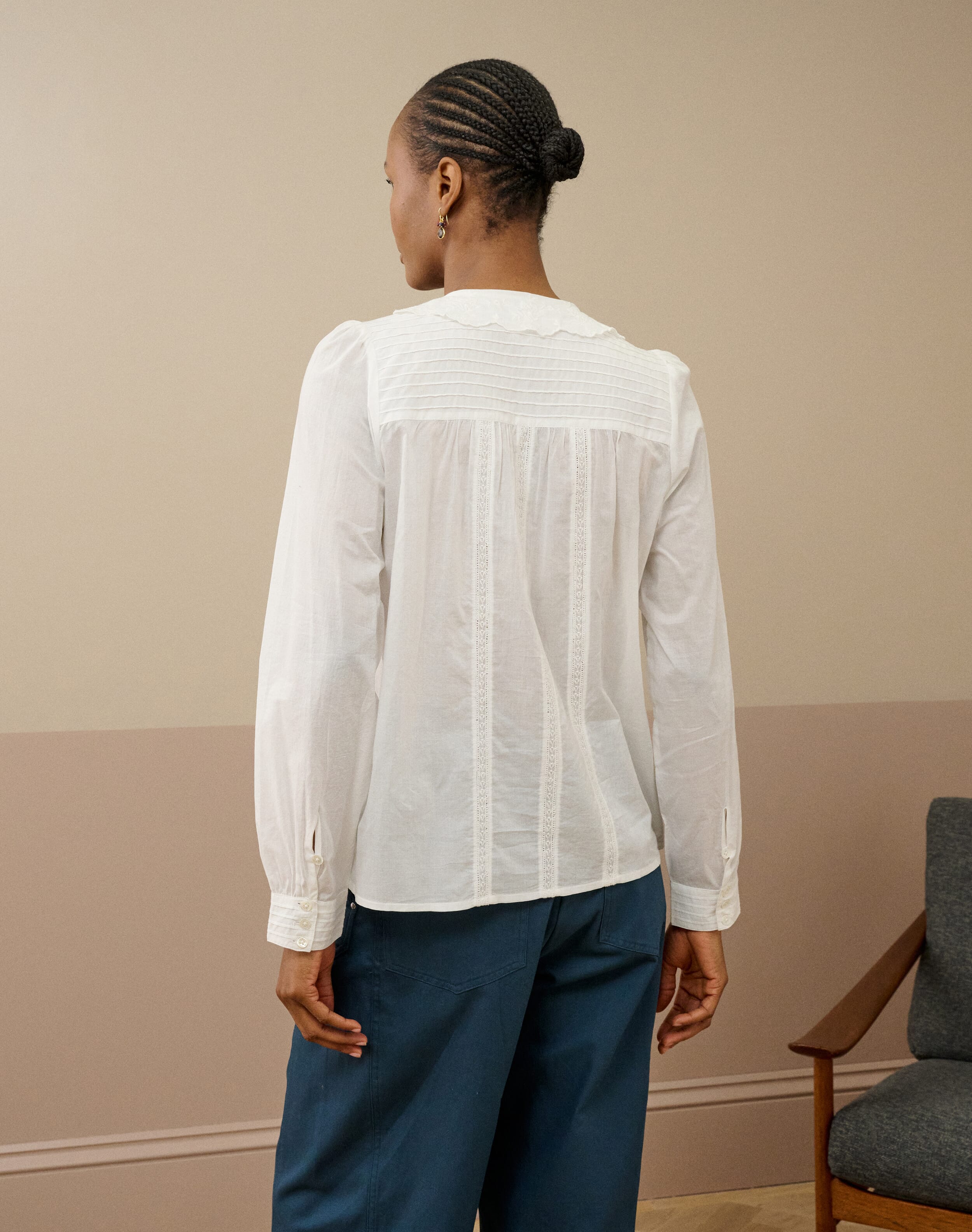 Organic Cotton Pintuck Blouse