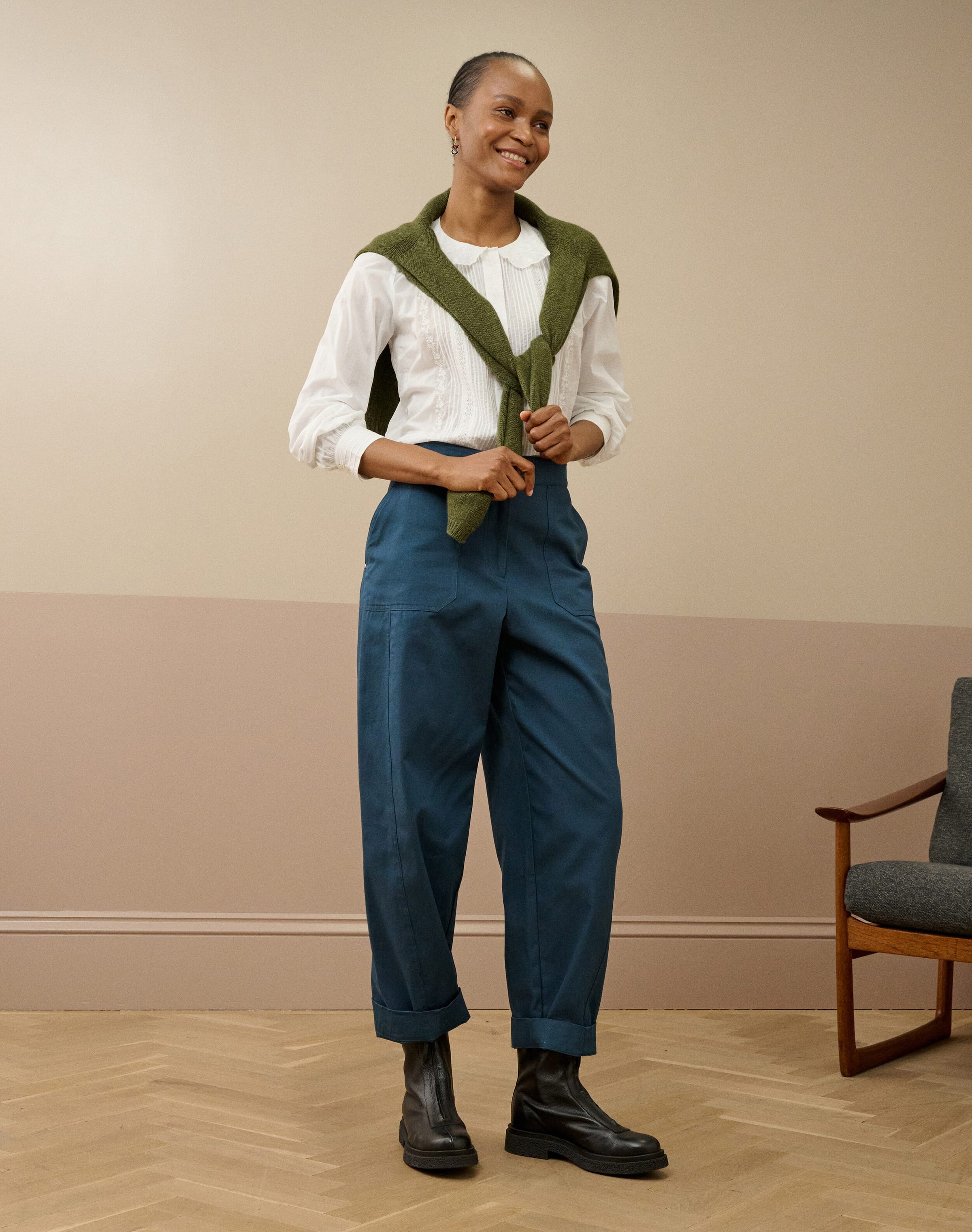 Organic Cotton Pintuck Blouse