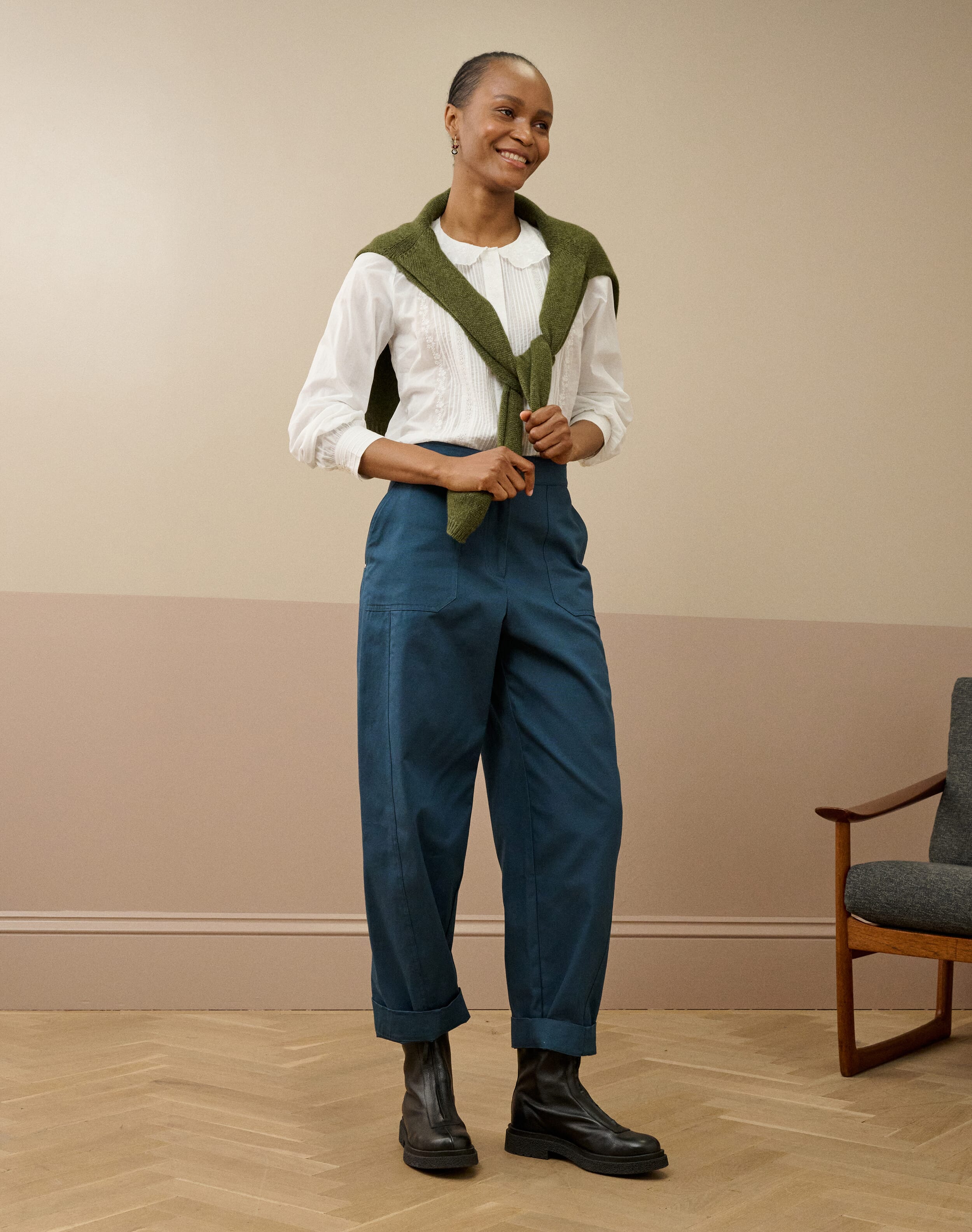 Organic Cotton Pintuck Blouse