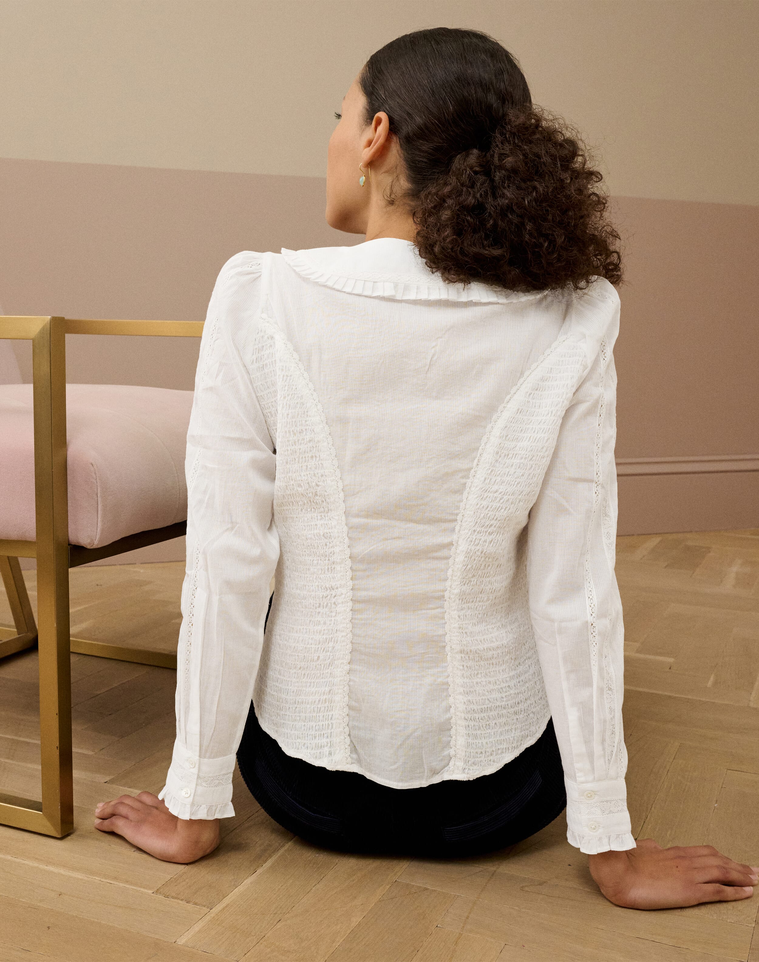 Organic Cotton Embroidered Fitted Blouse