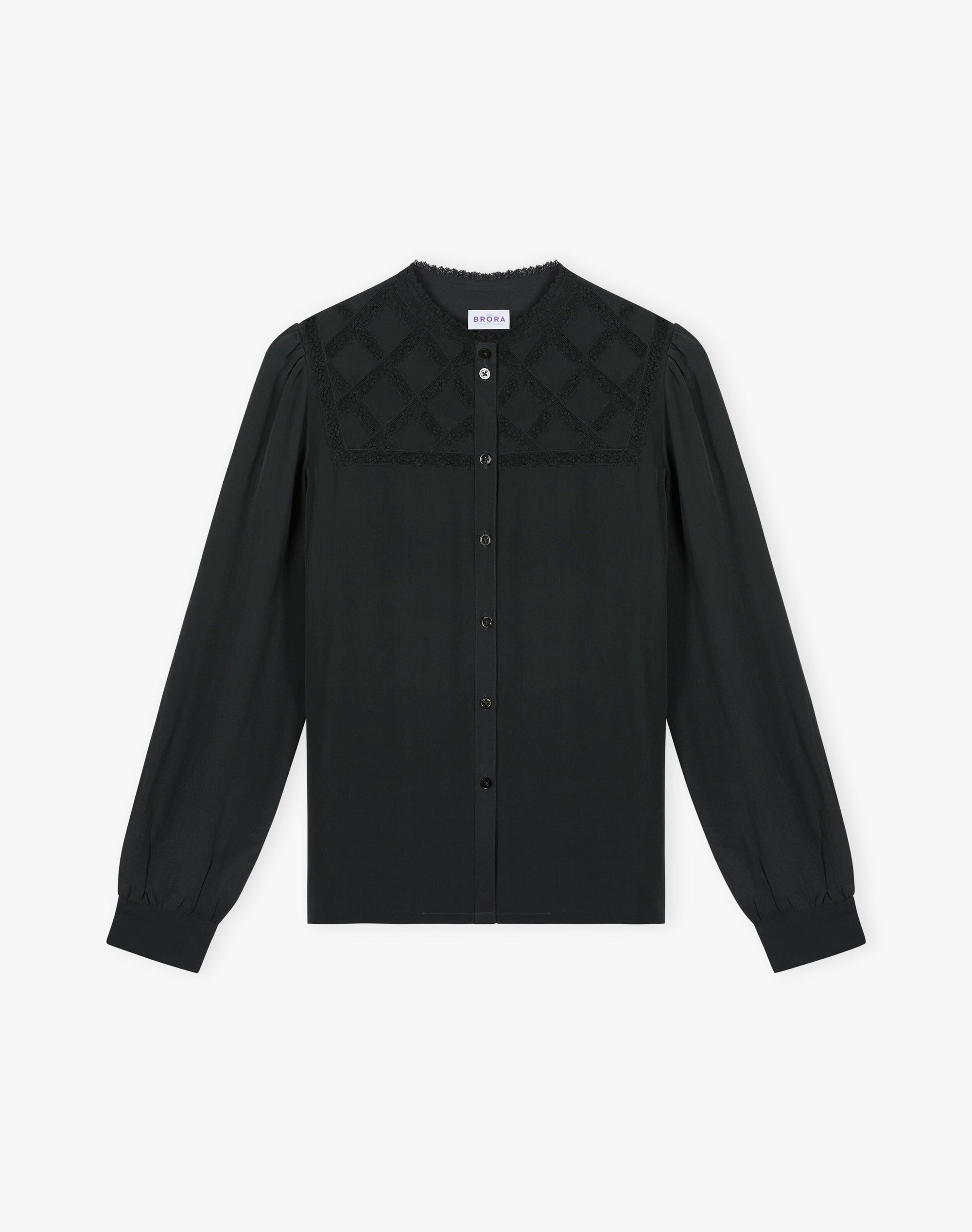 Silk Lace Yoke Shirt