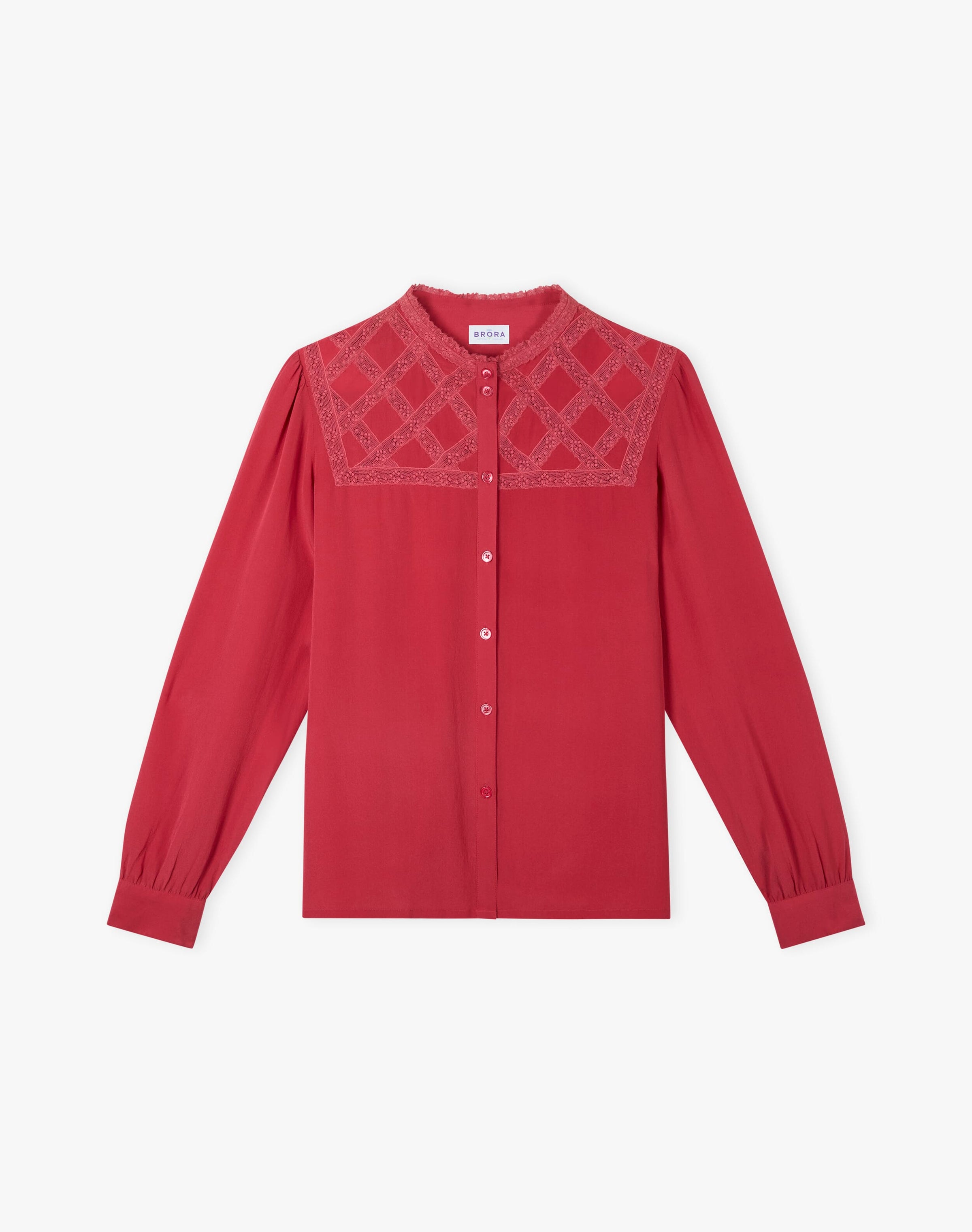 Silk Lace Yoke Shirt