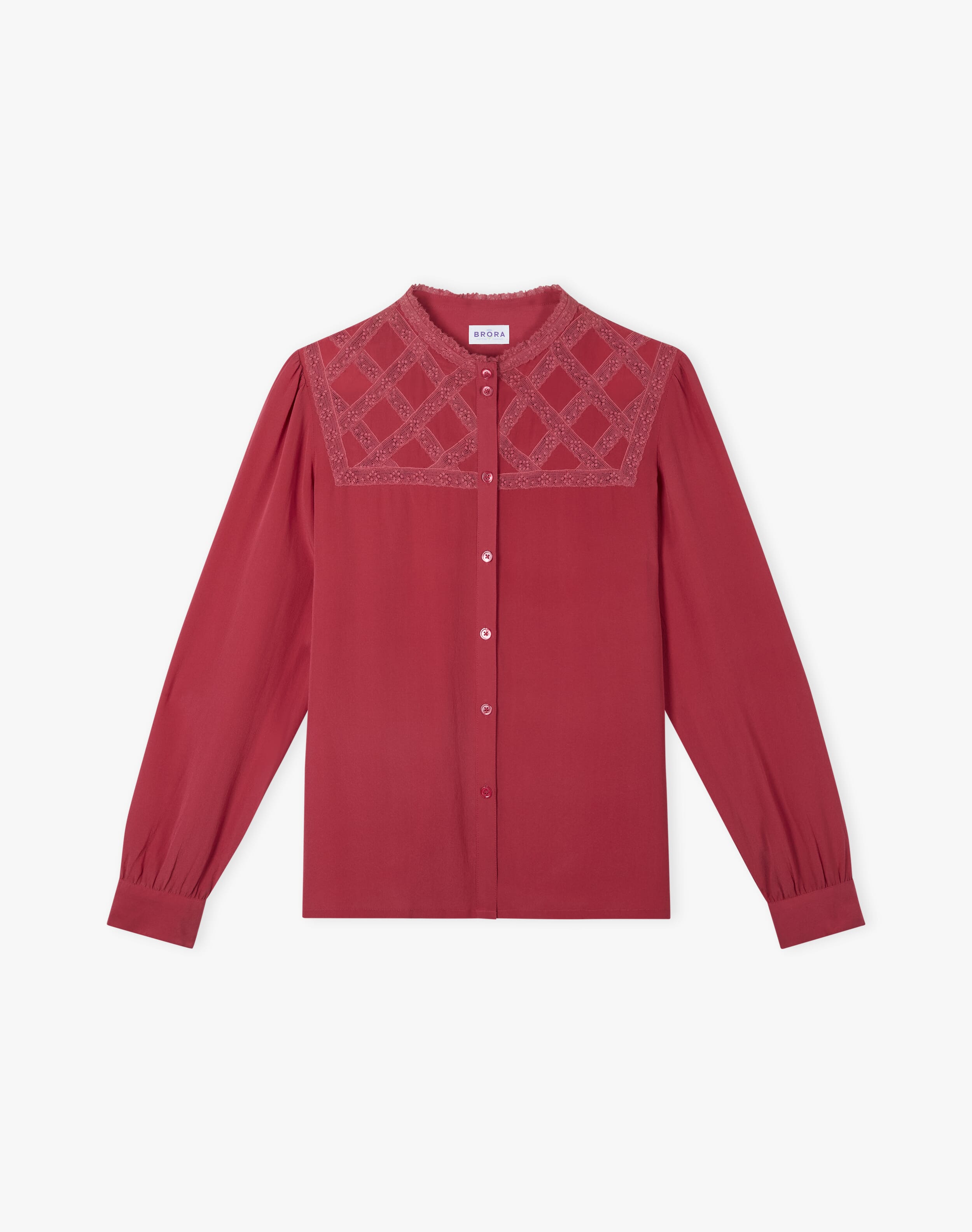 Silk Lace Yoke Shirt