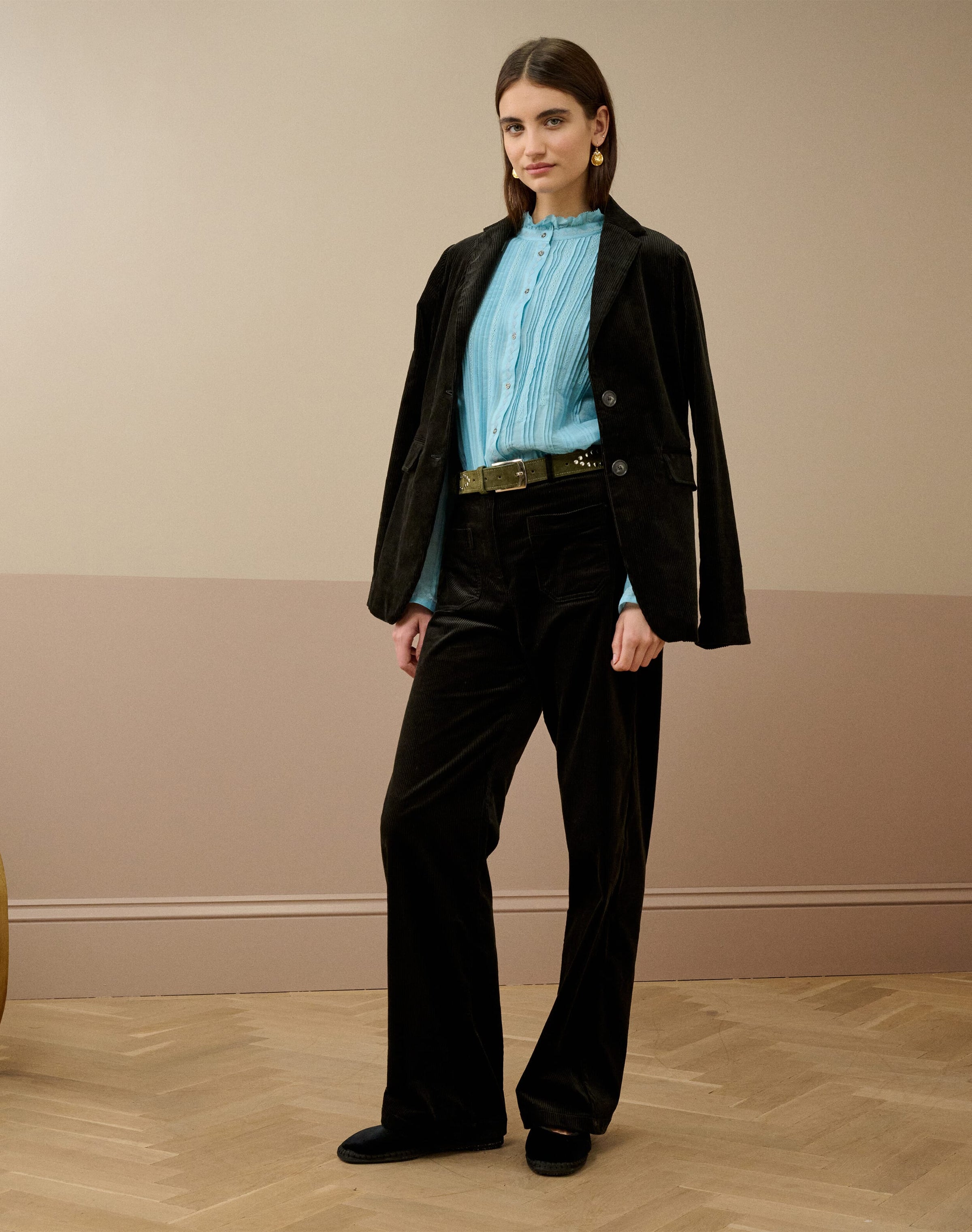 Silk Cotton Pintuck Blouse