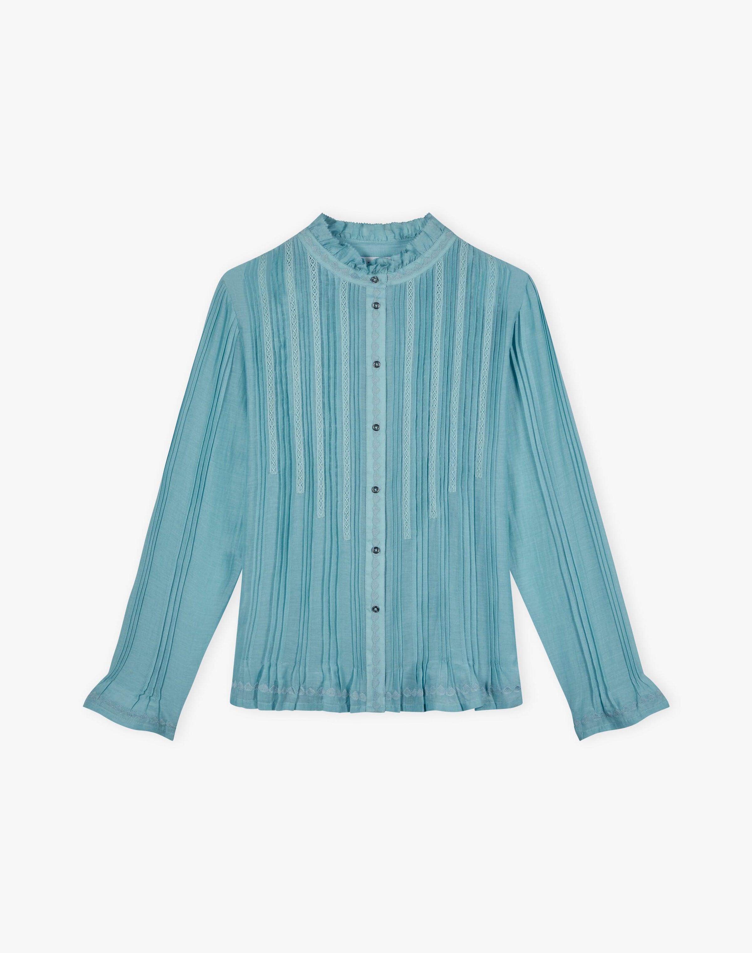 Silk Cotton Pintuck Blouse