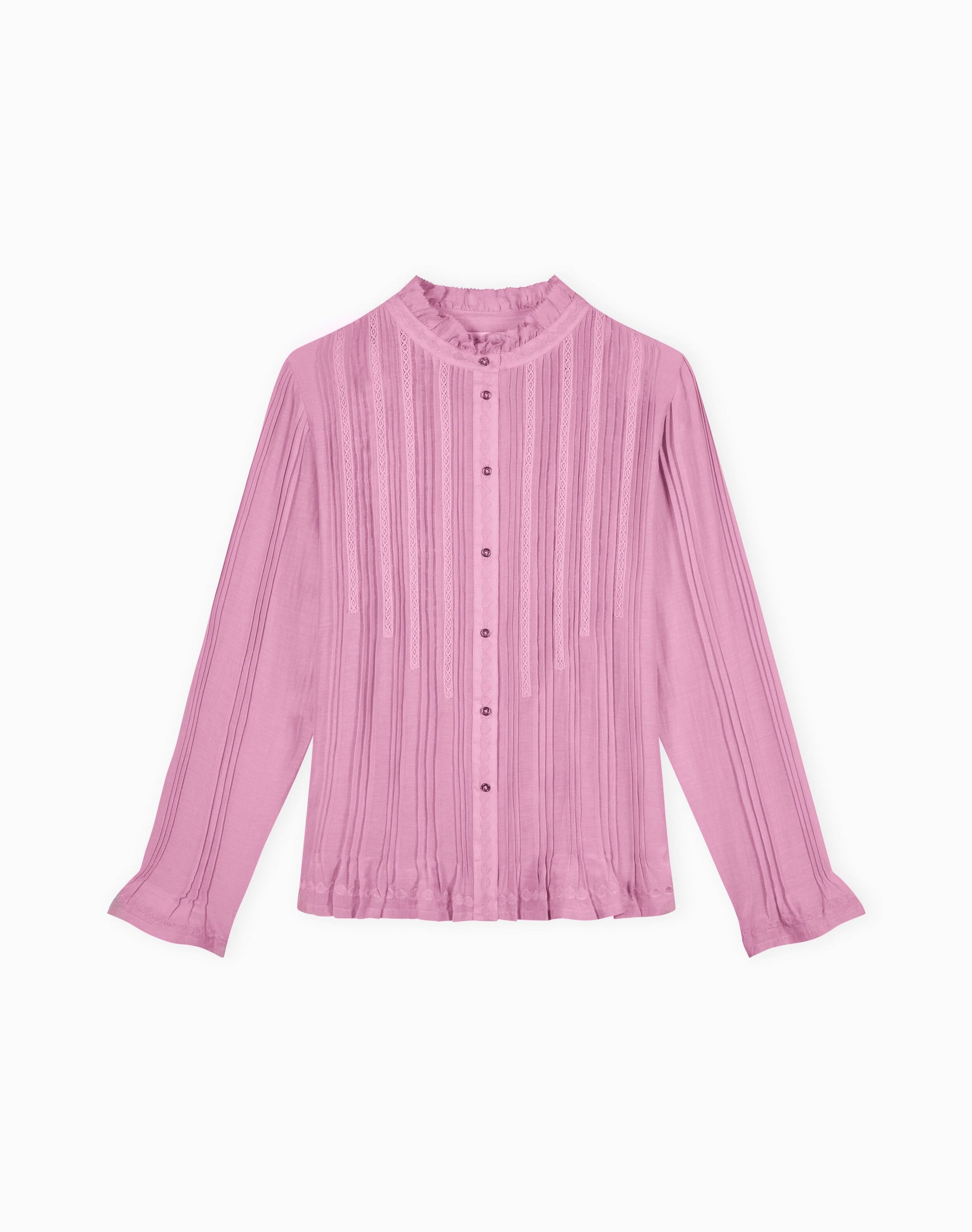 Silk Cotton Pintuck Blouse