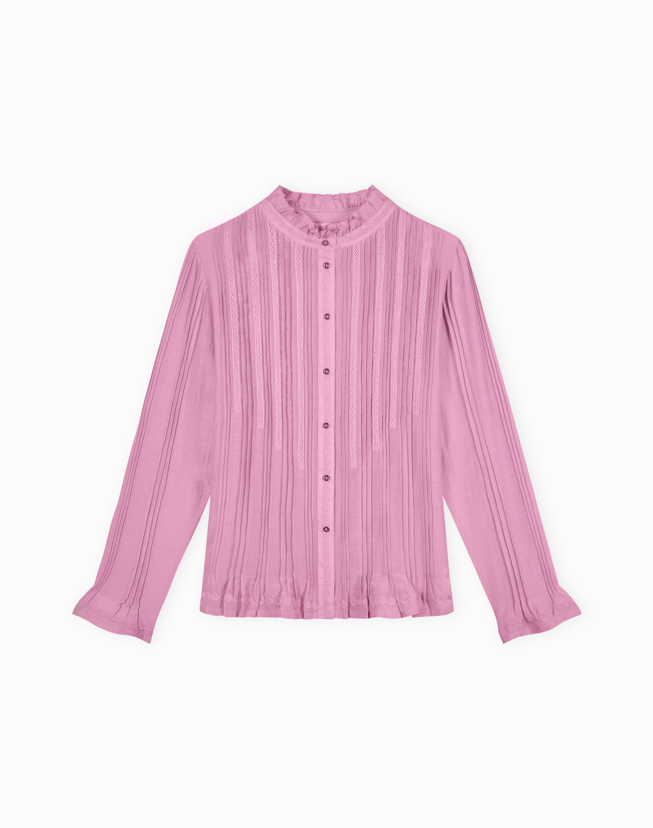 Silk Cotton Pintuck Blouse
