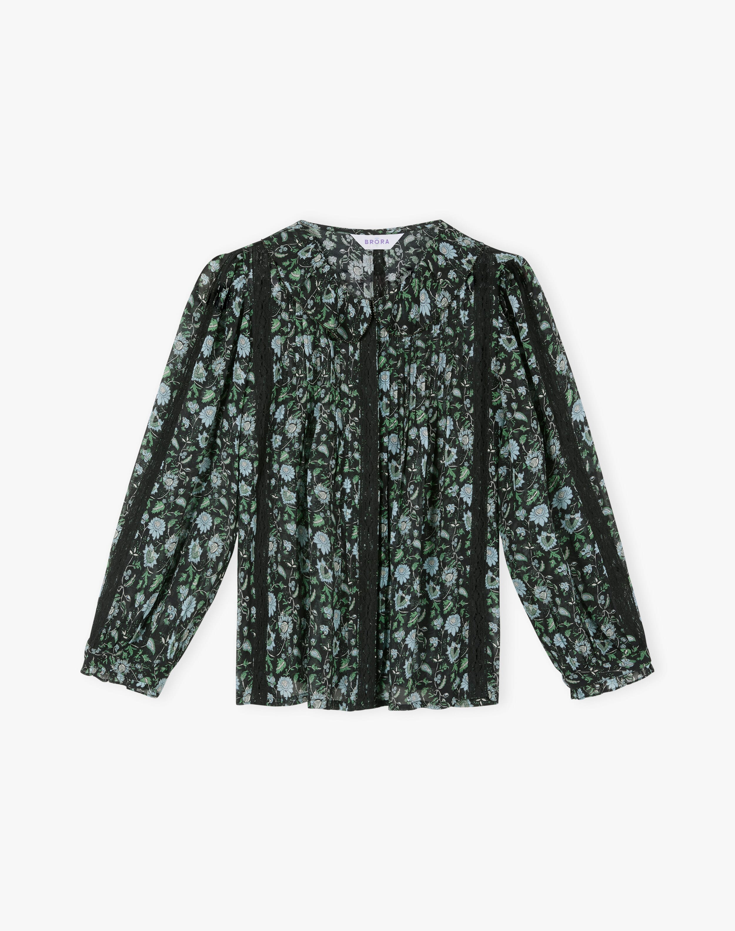Silk Botanical Print Blouse