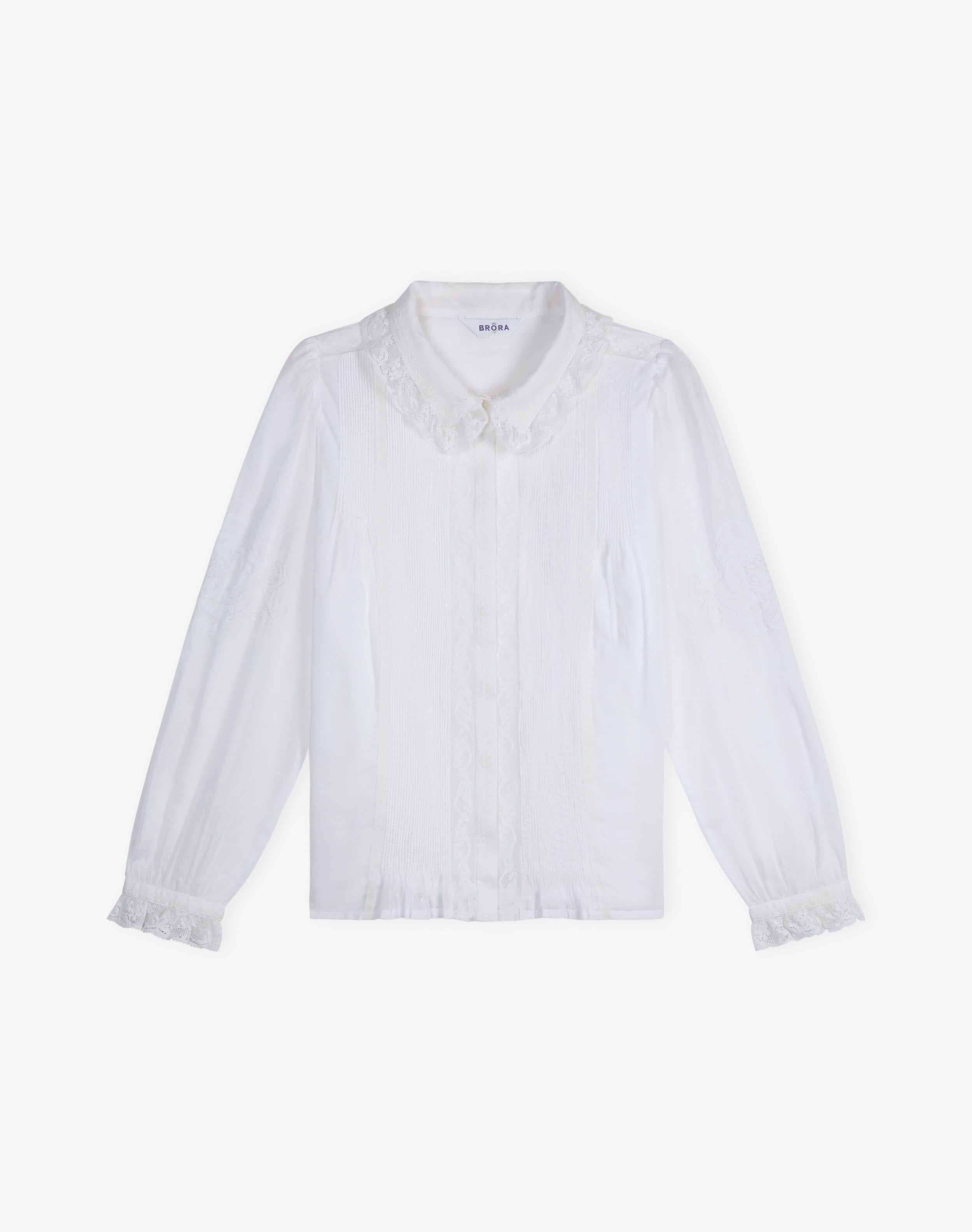 Organic Cotton Lace Trim Blouse