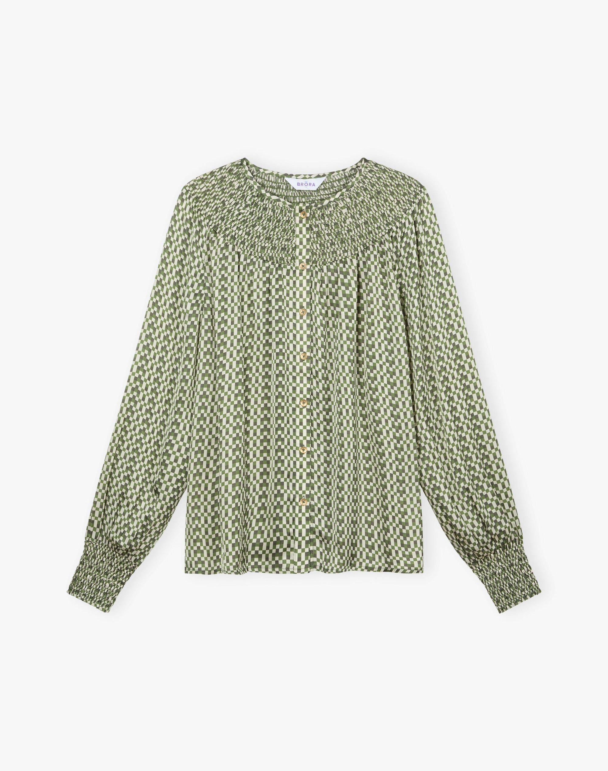 Checkerboard Smock Blouse