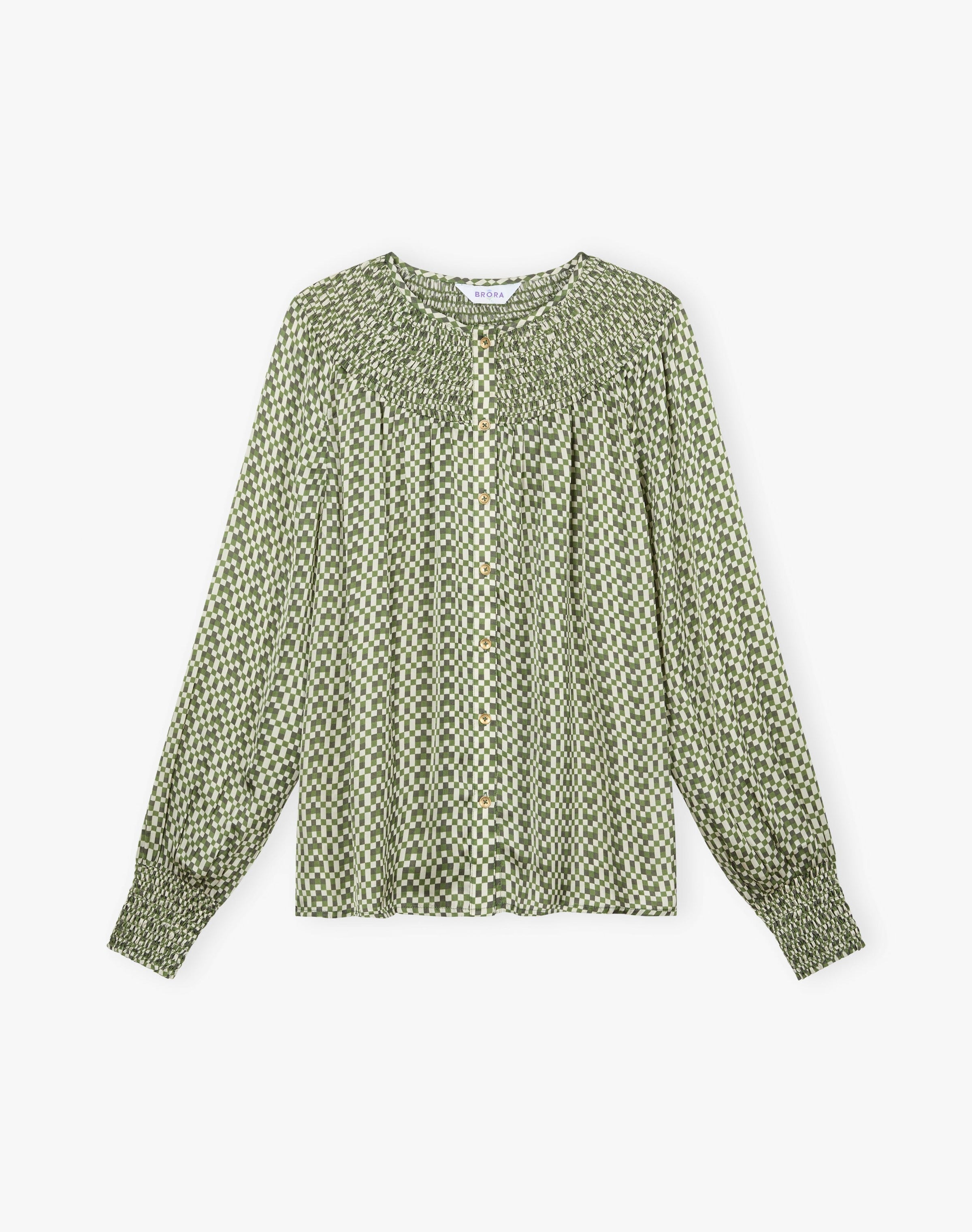 Checkerboard Smock Blouse