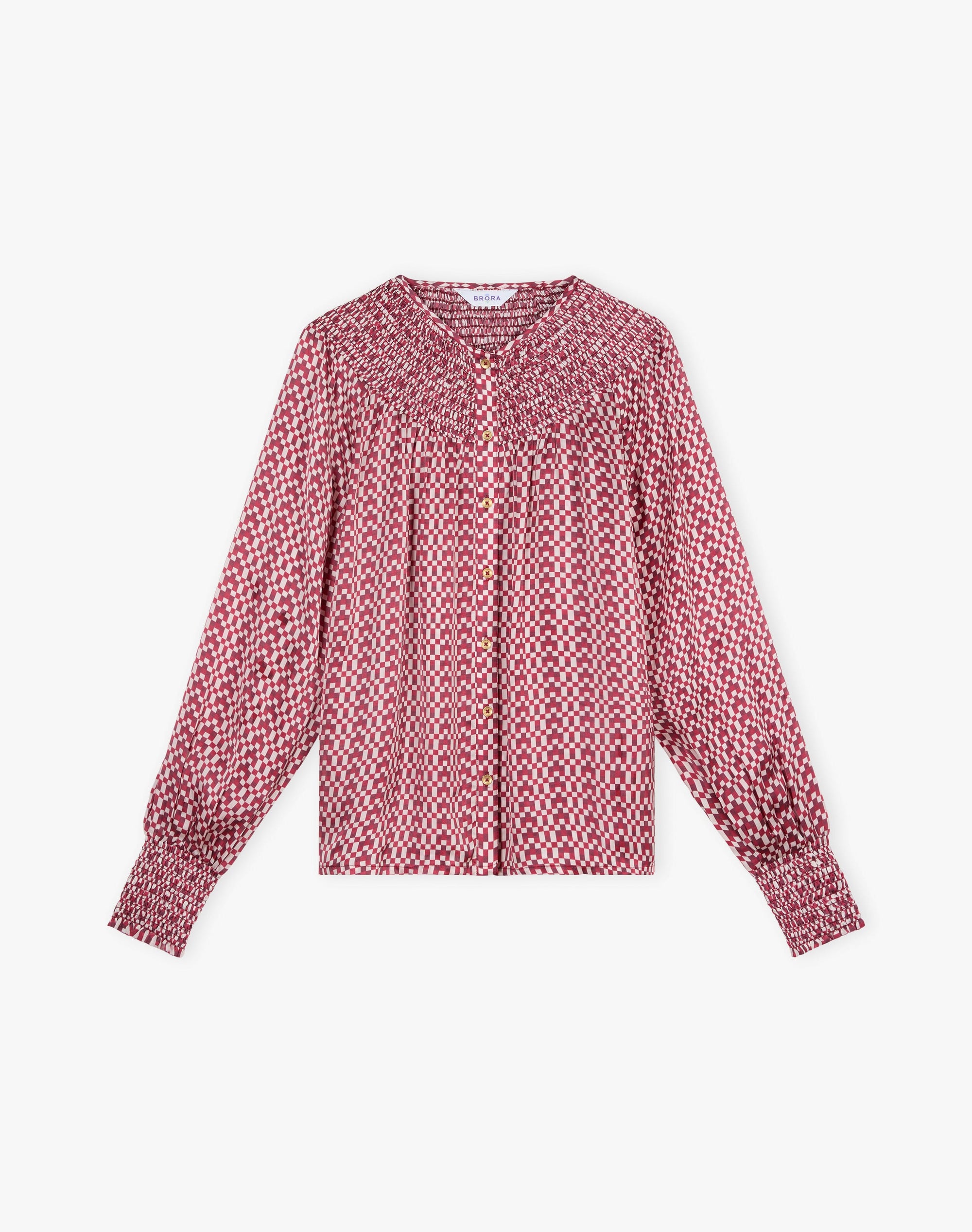 Checkerboard Smock Blouse
