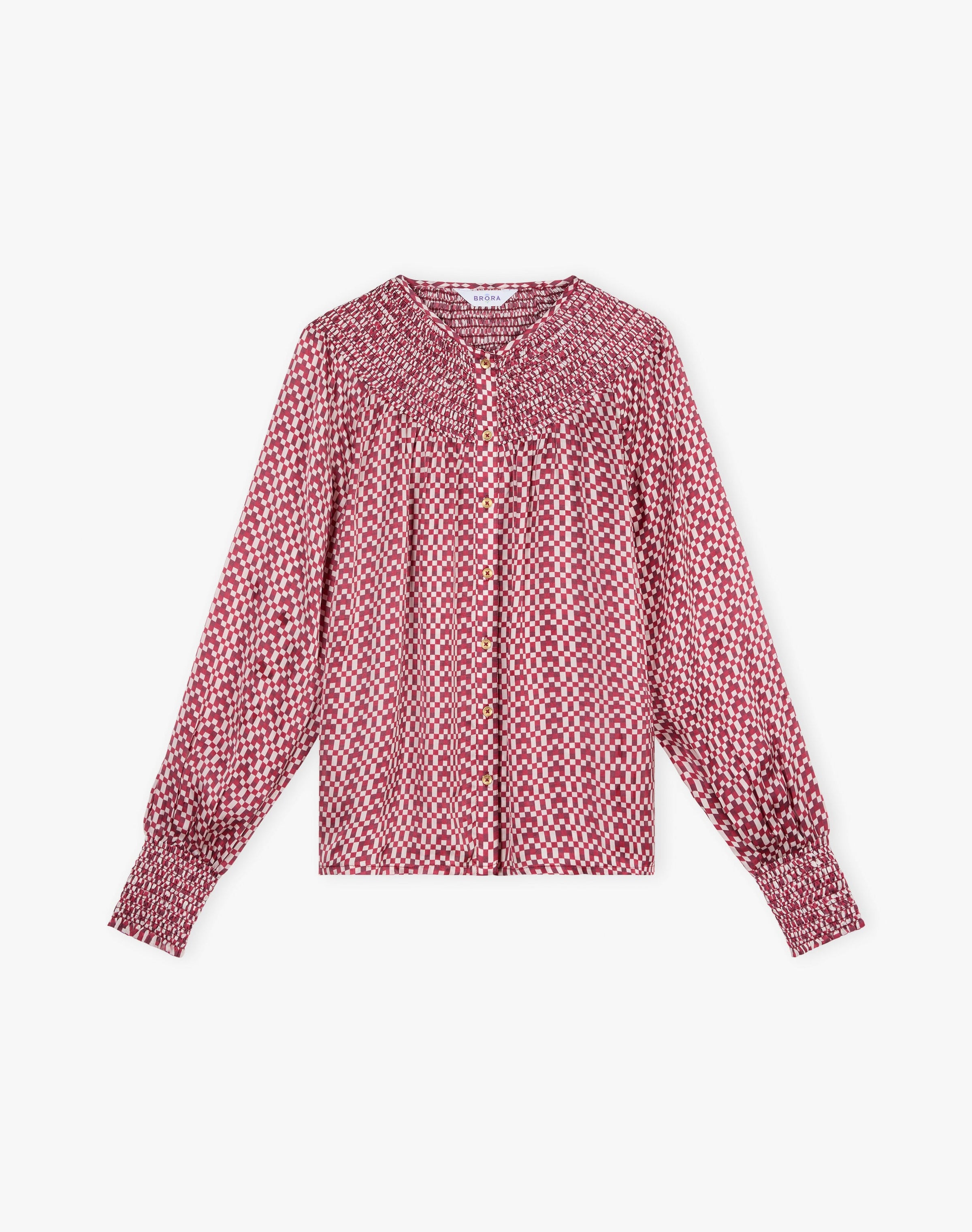 Checkerboard Smock Blouse