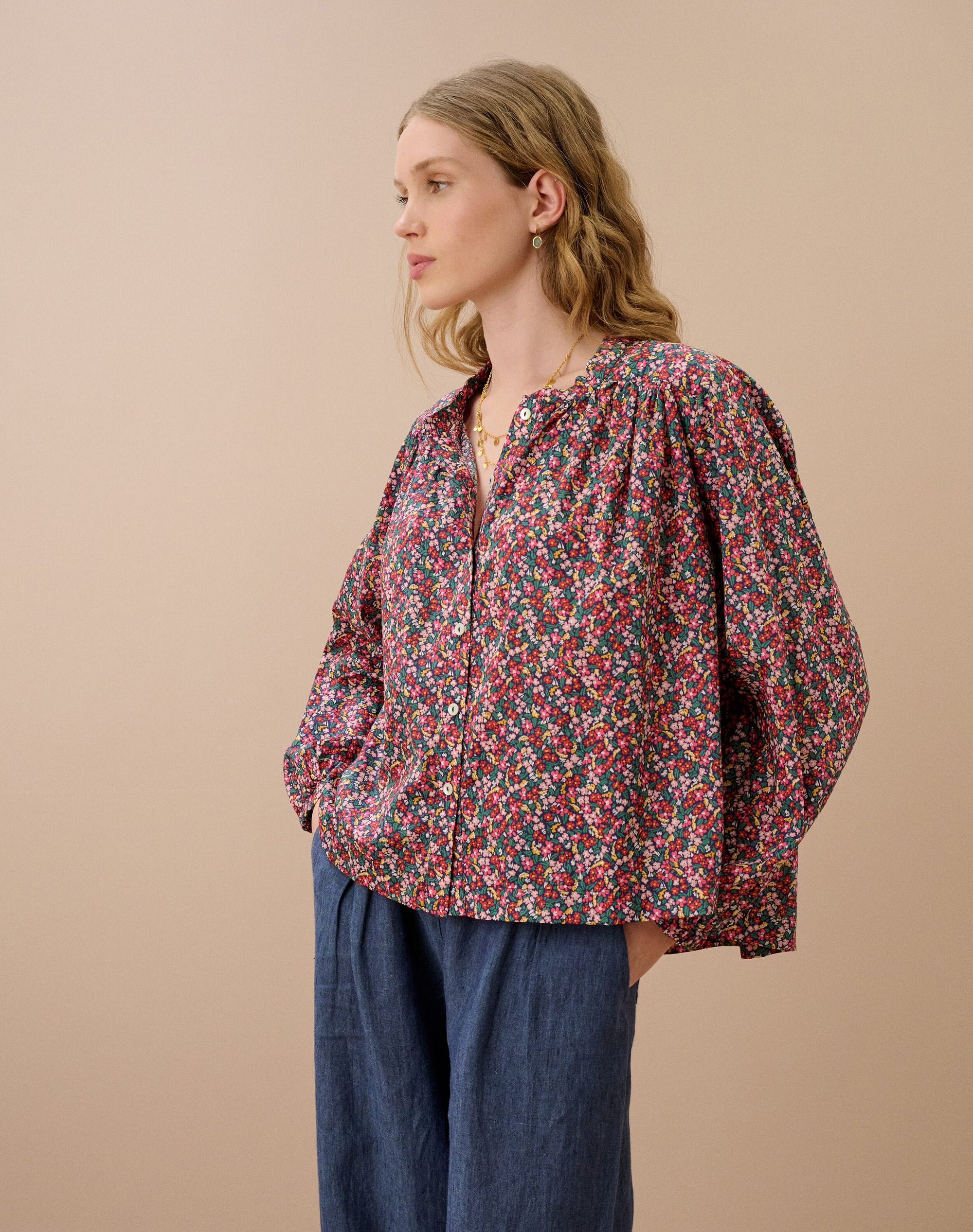 Liberty Print Organic Cotton Smock Shirt