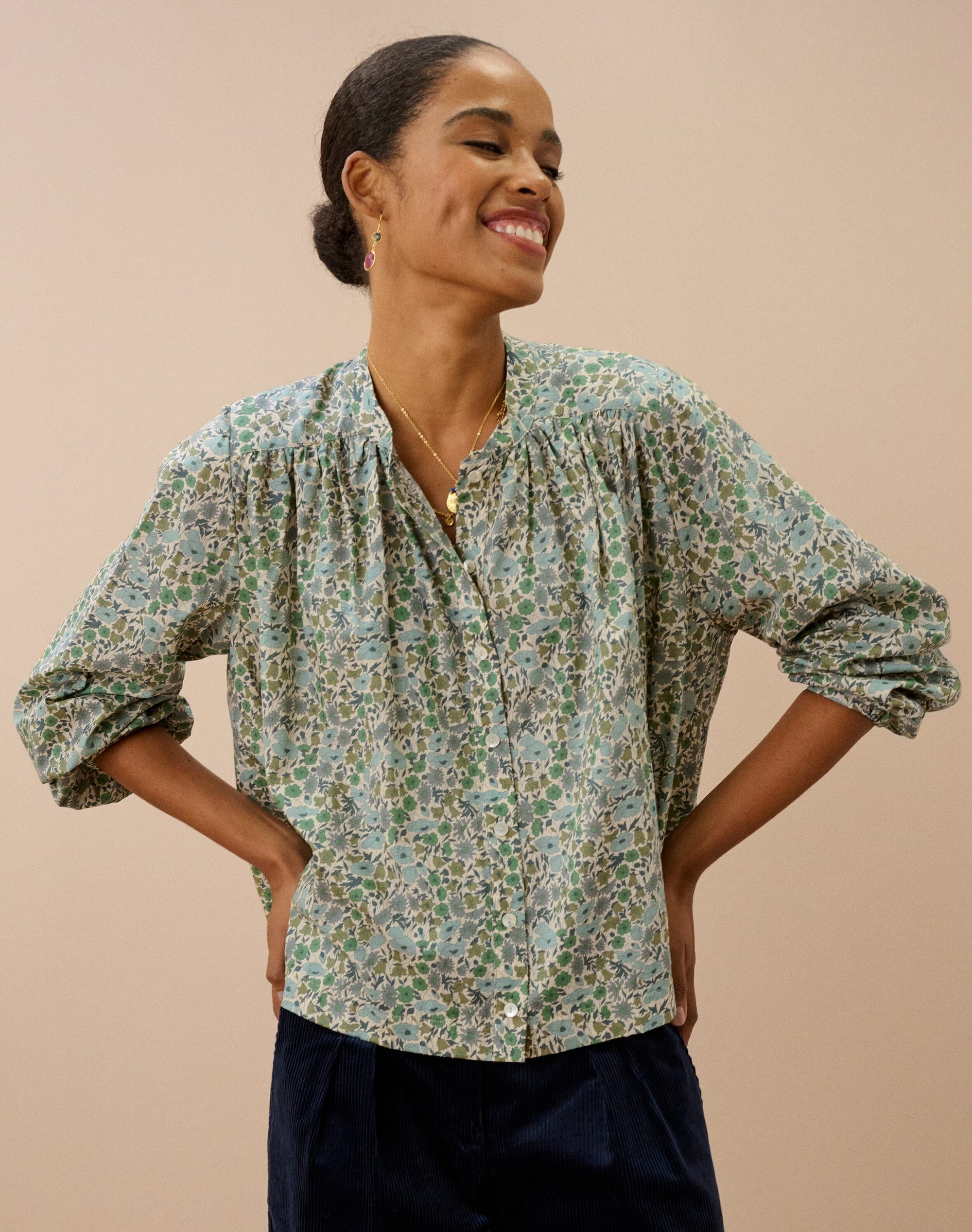 Liberty Print Organic Cotton Smock Shirt