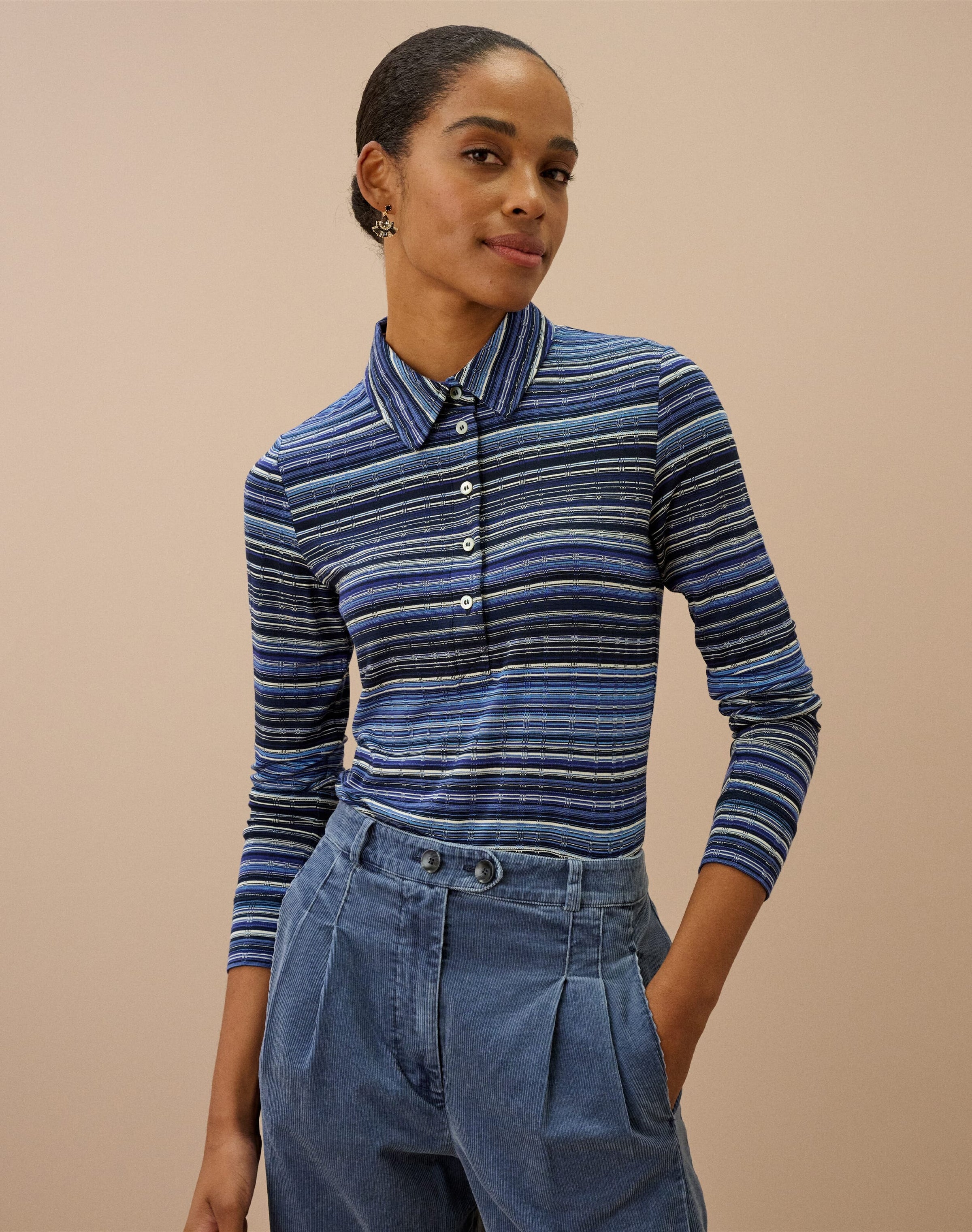 Fine Stripe Jersey Shirt