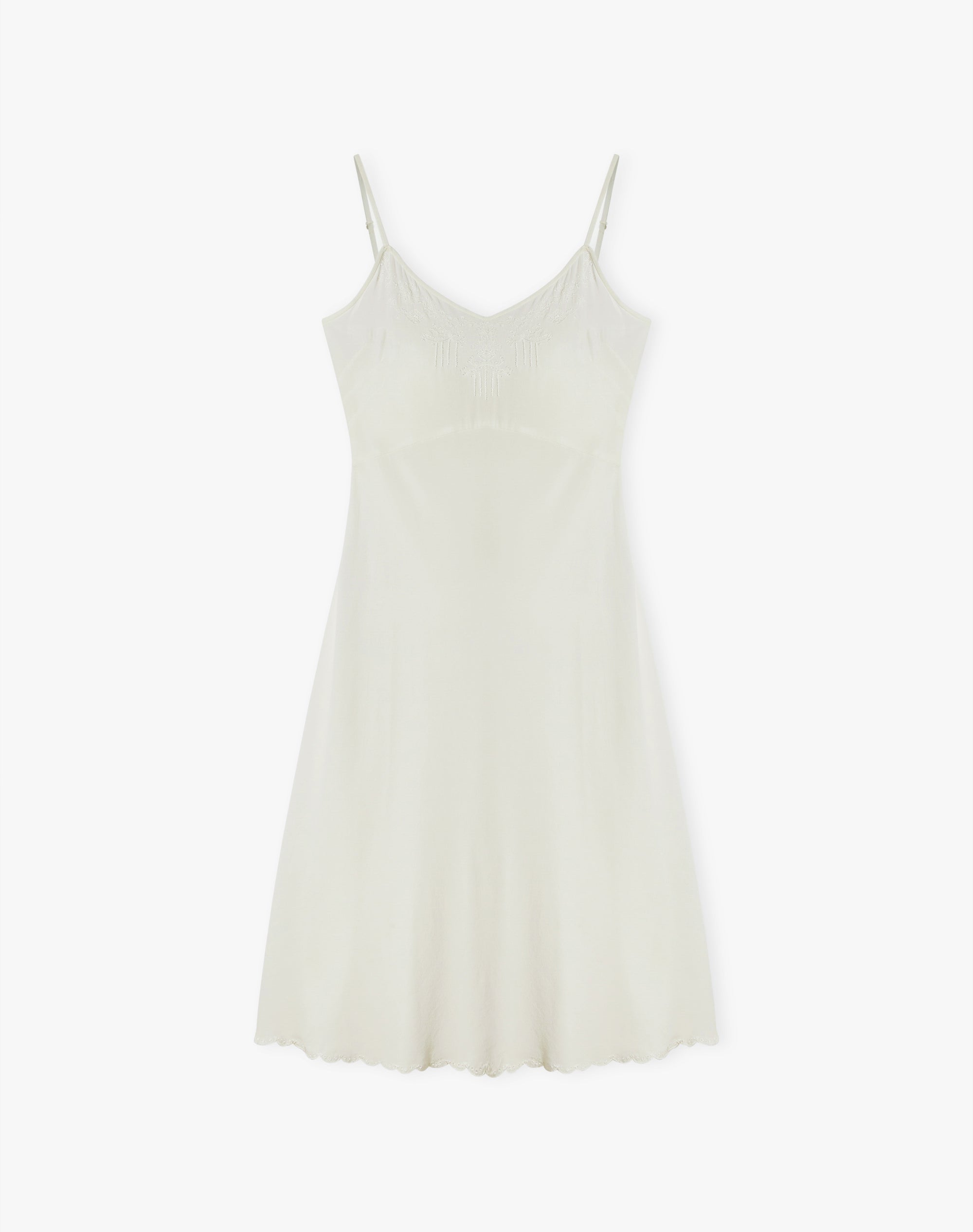 Embroidered Silk Slip