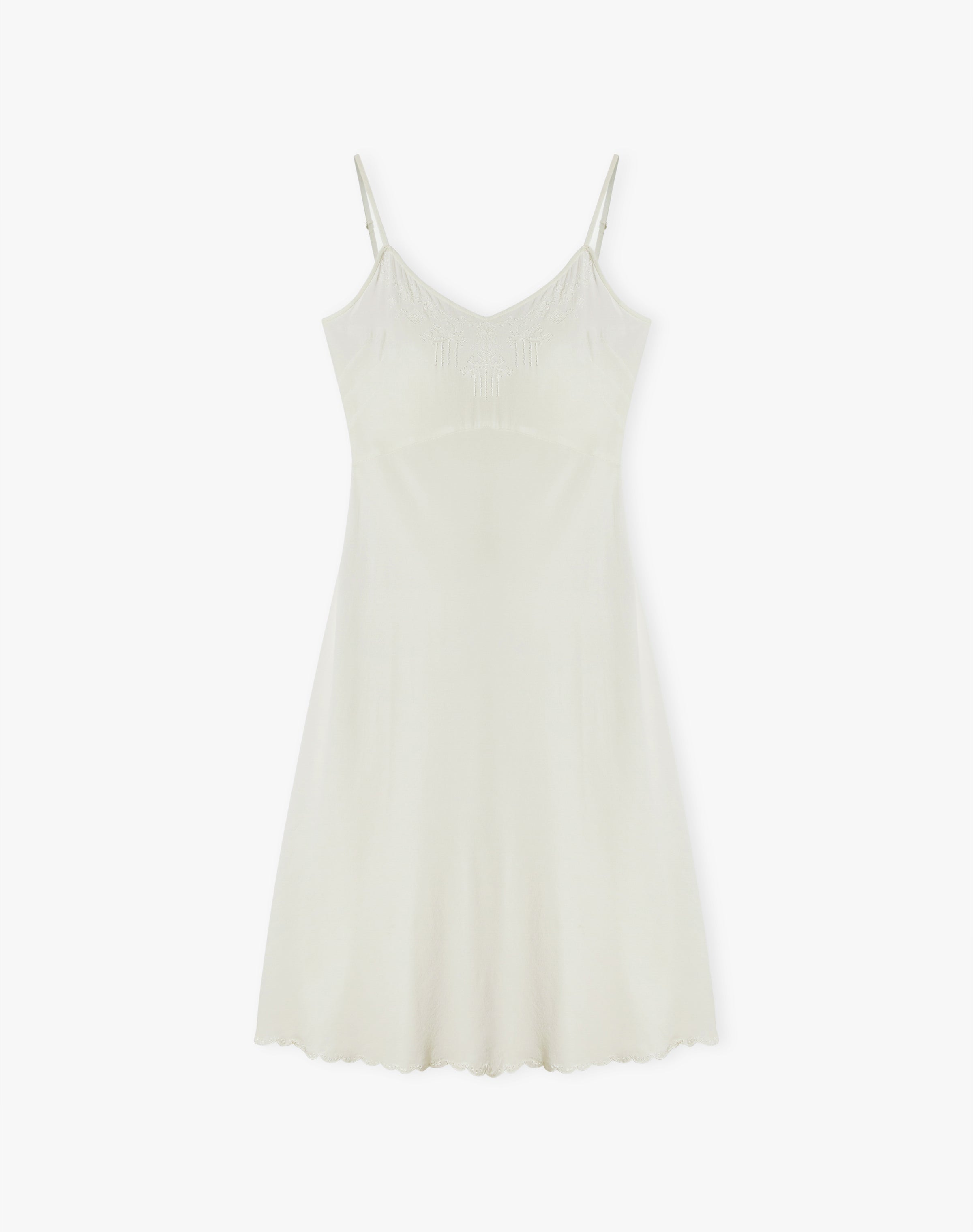 Embroidered Silk Slip