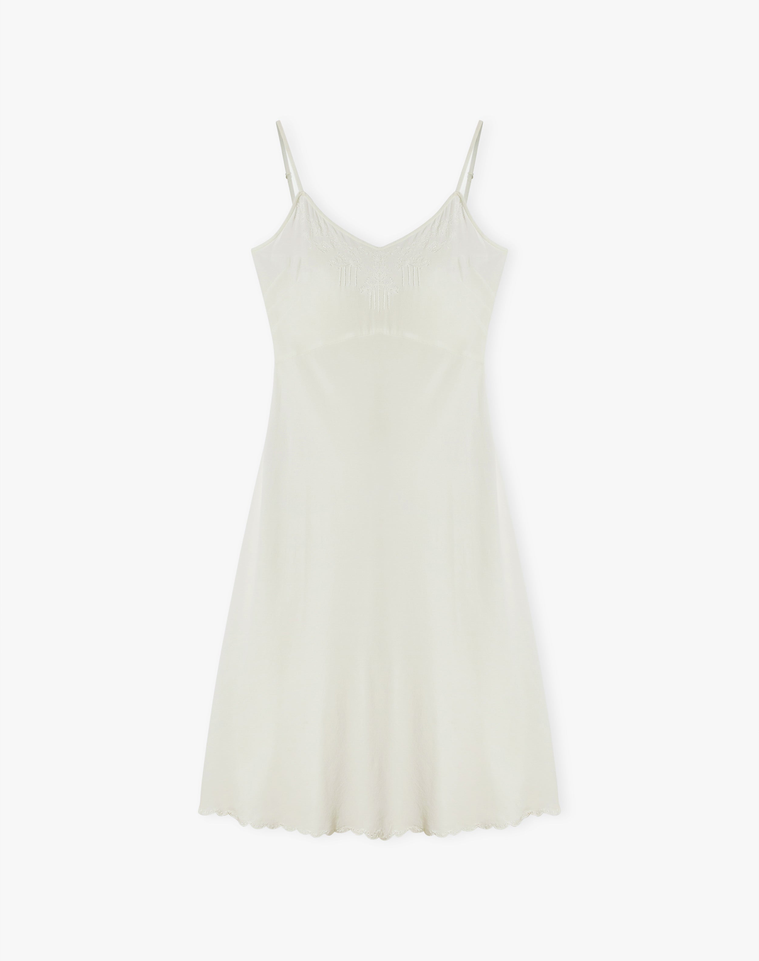 Embroidered Silk Slip