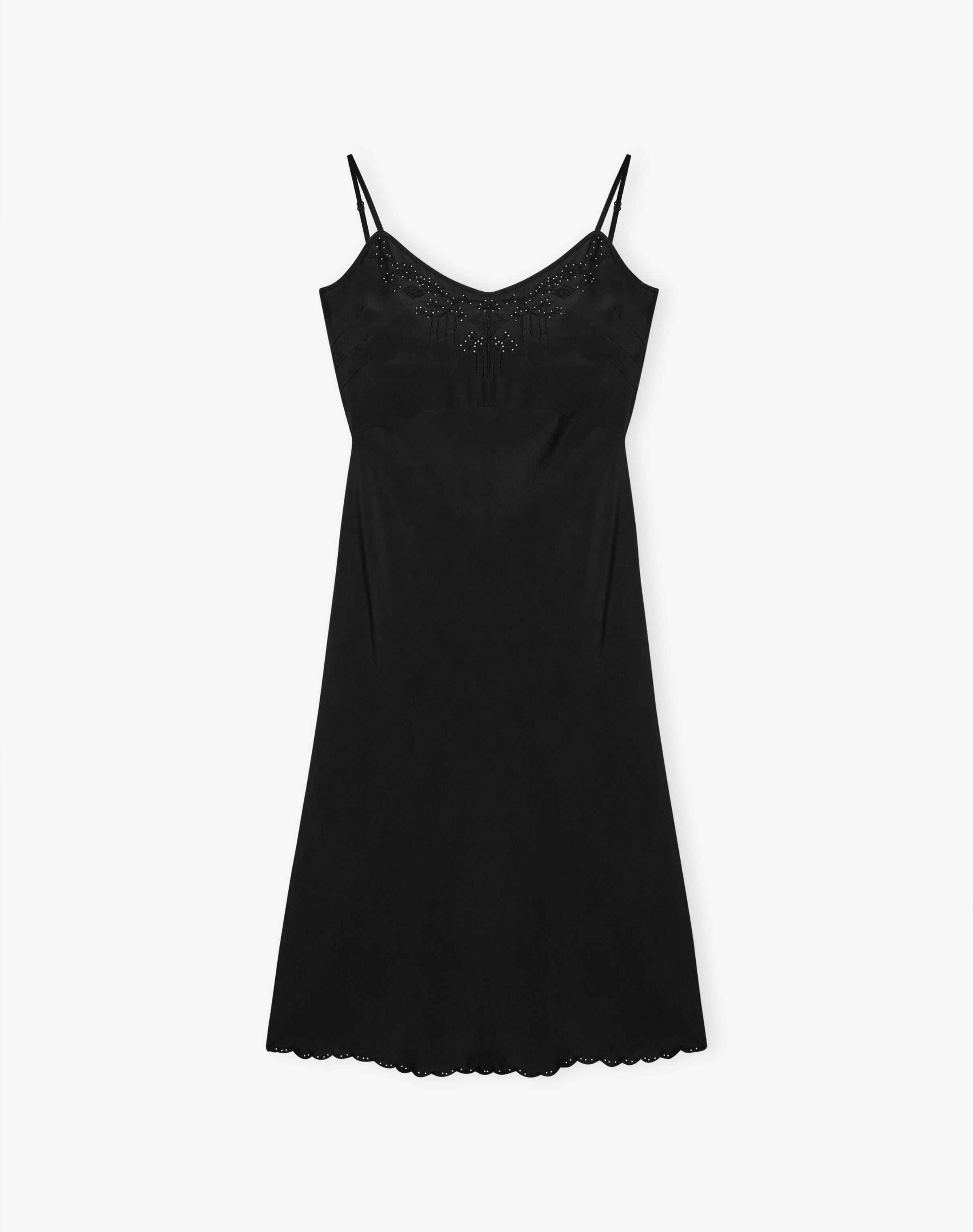 Embroidered Silk Slip
