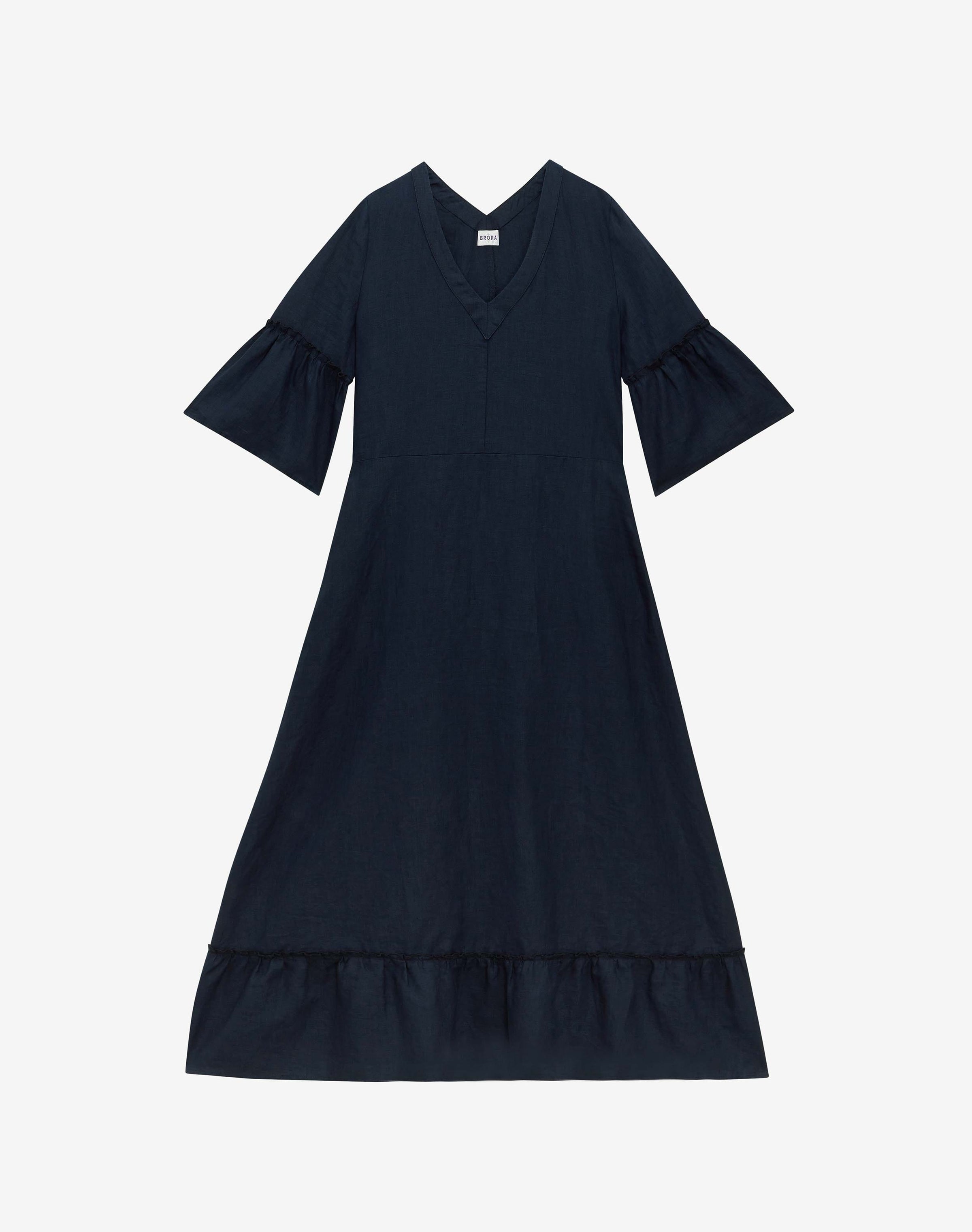 Angel Sleeve Linen Dress