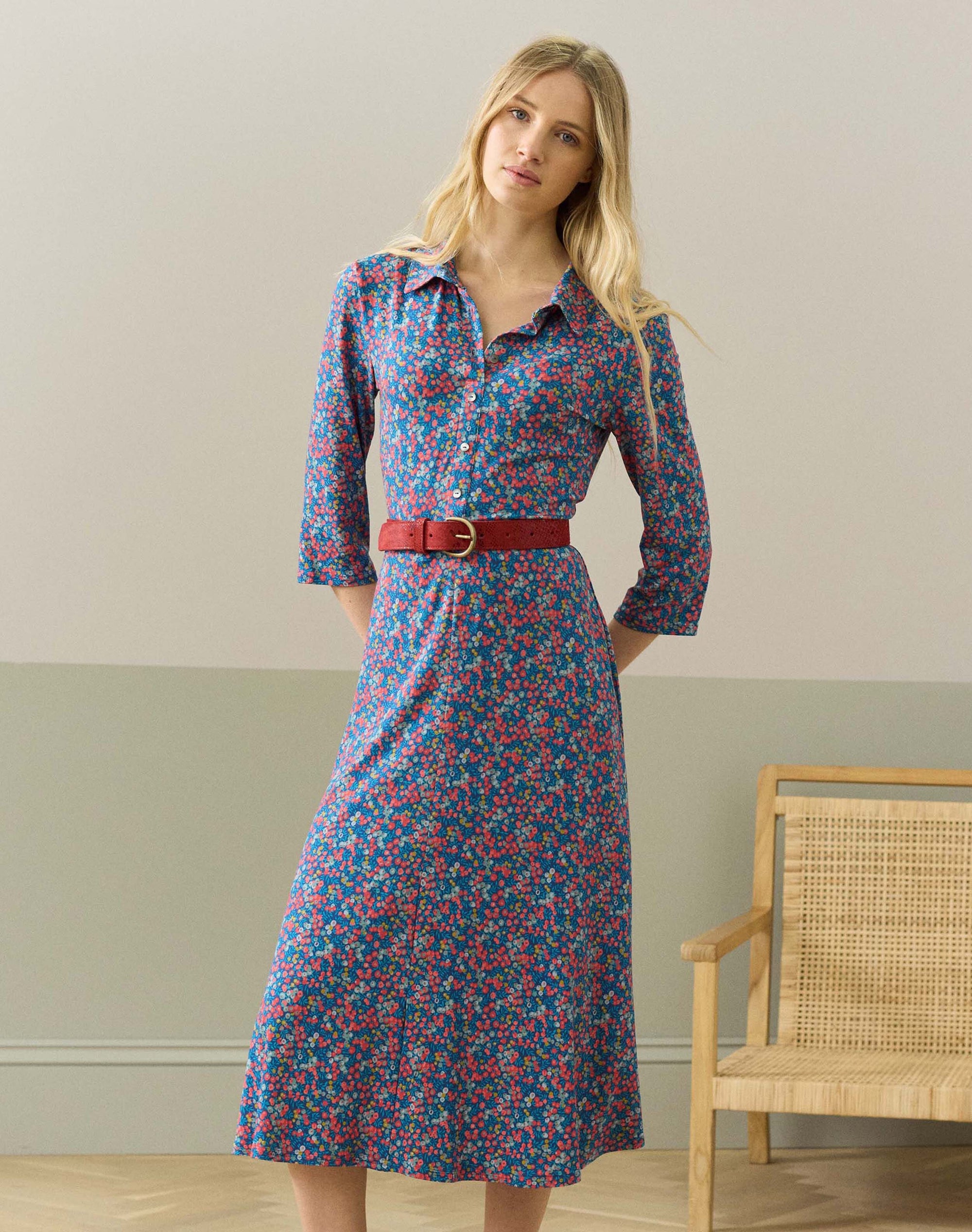 Liberty Print Jersey Shirt Dress