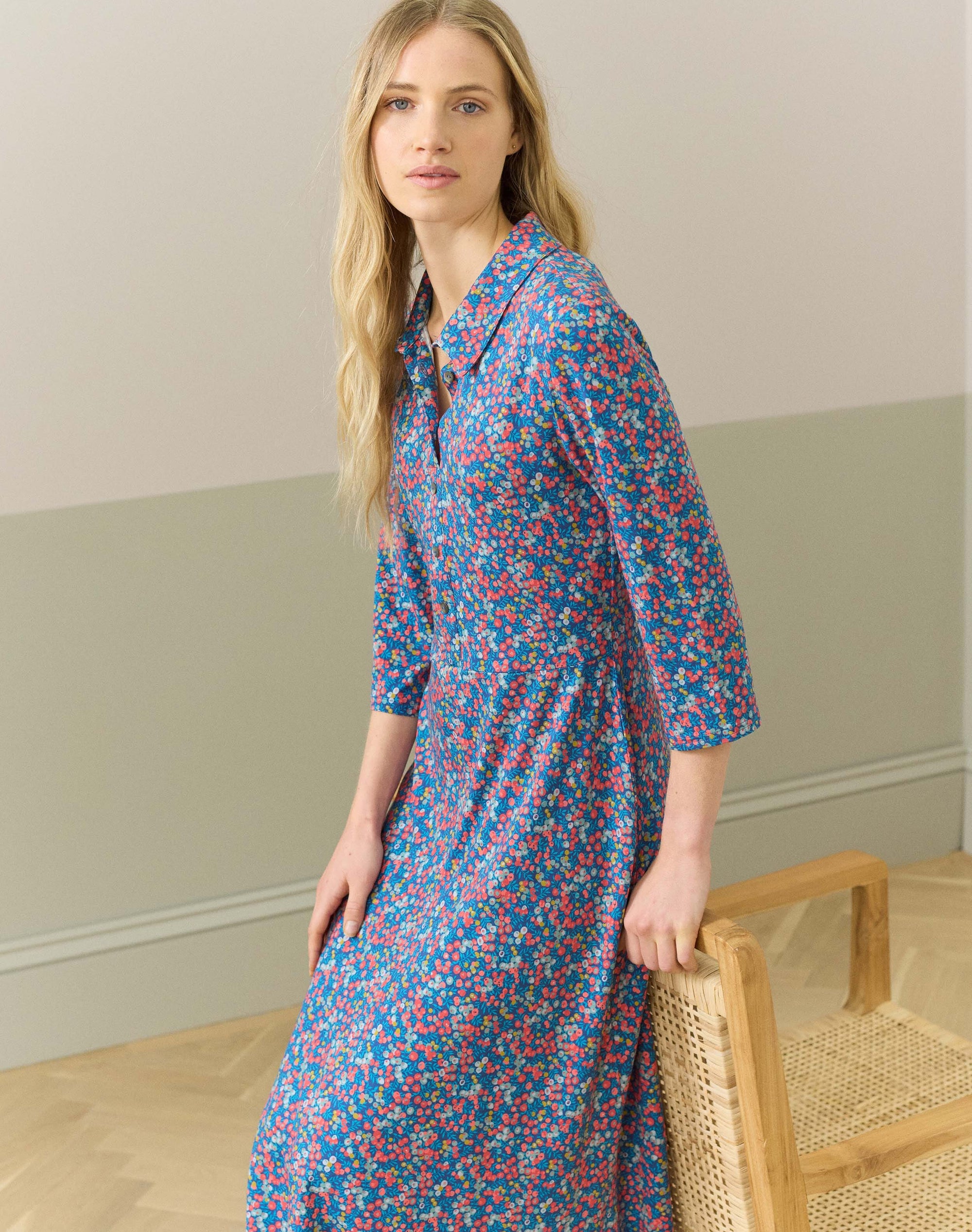 Liberty Print Jersey Shirt Dress