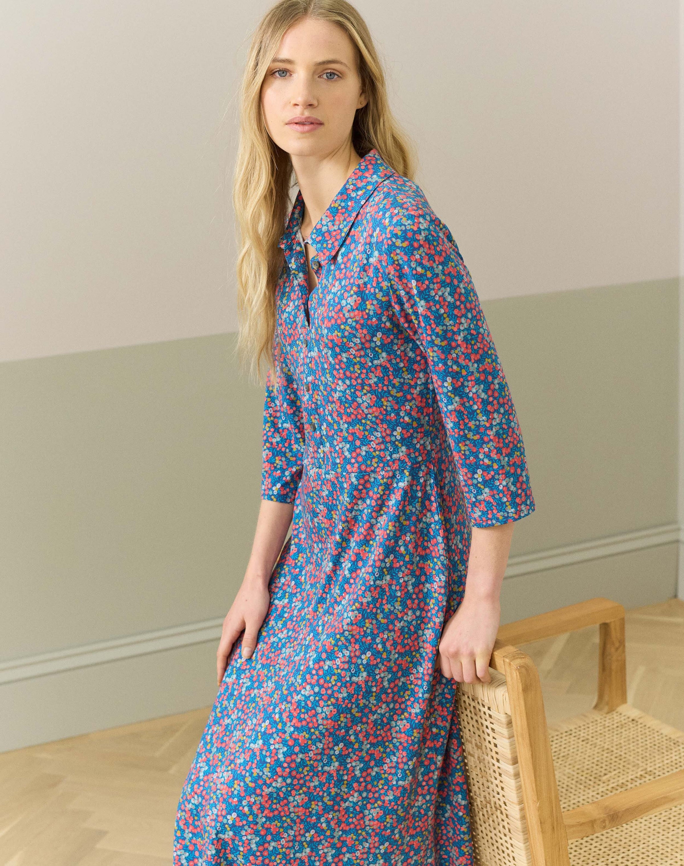Liberty Print Jersey Shirt Dress