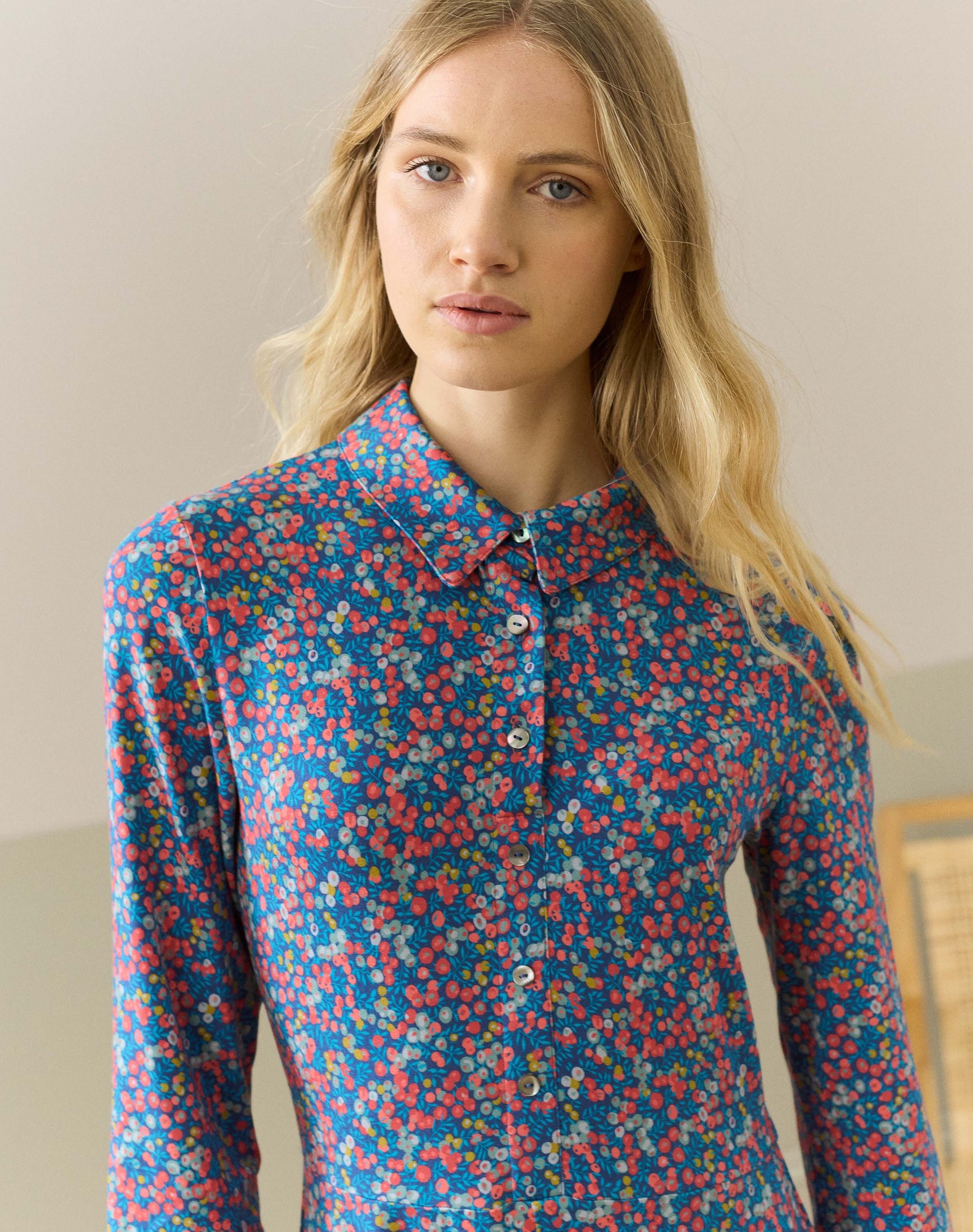 Liberty Print Jersey Shirt Dress