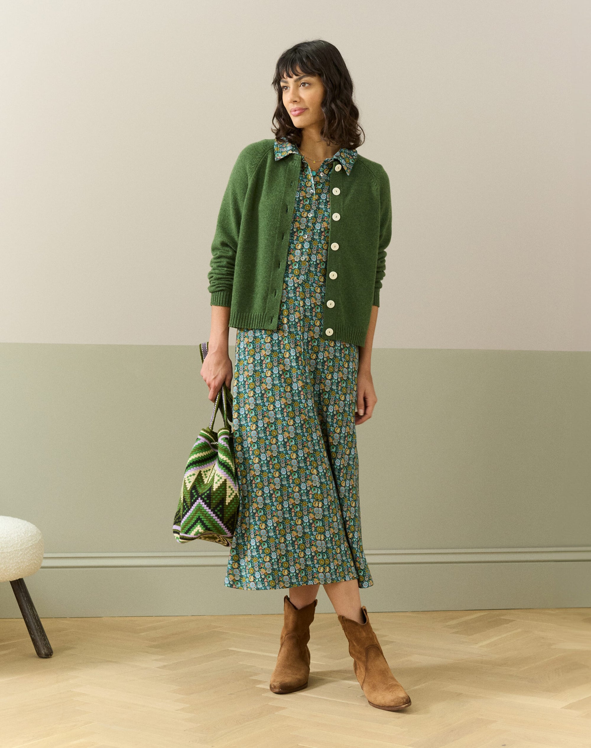 Liberty Print Jersey Shirt Dress