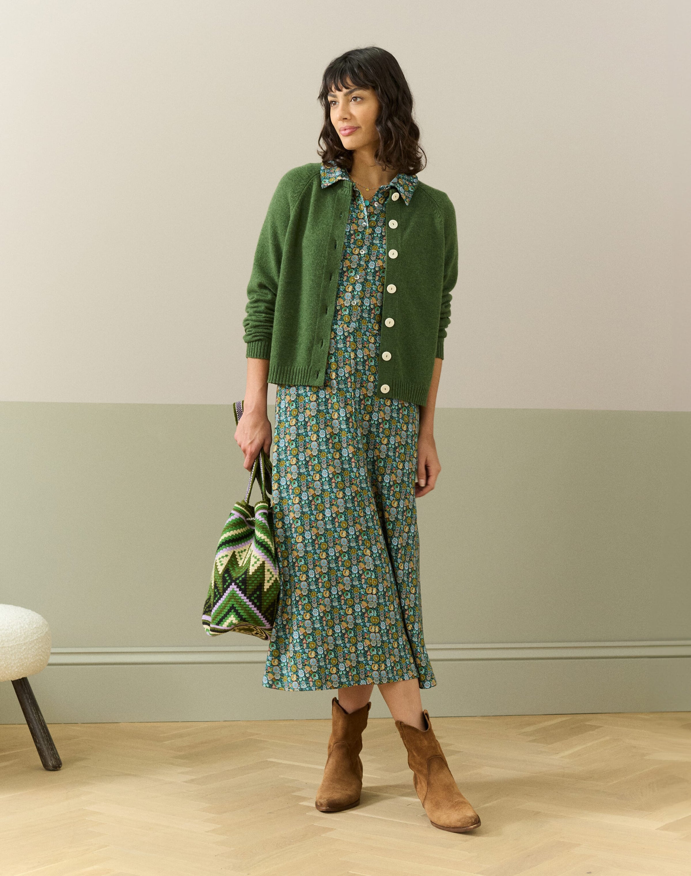 Liberty Print Jersey Shirt Dress