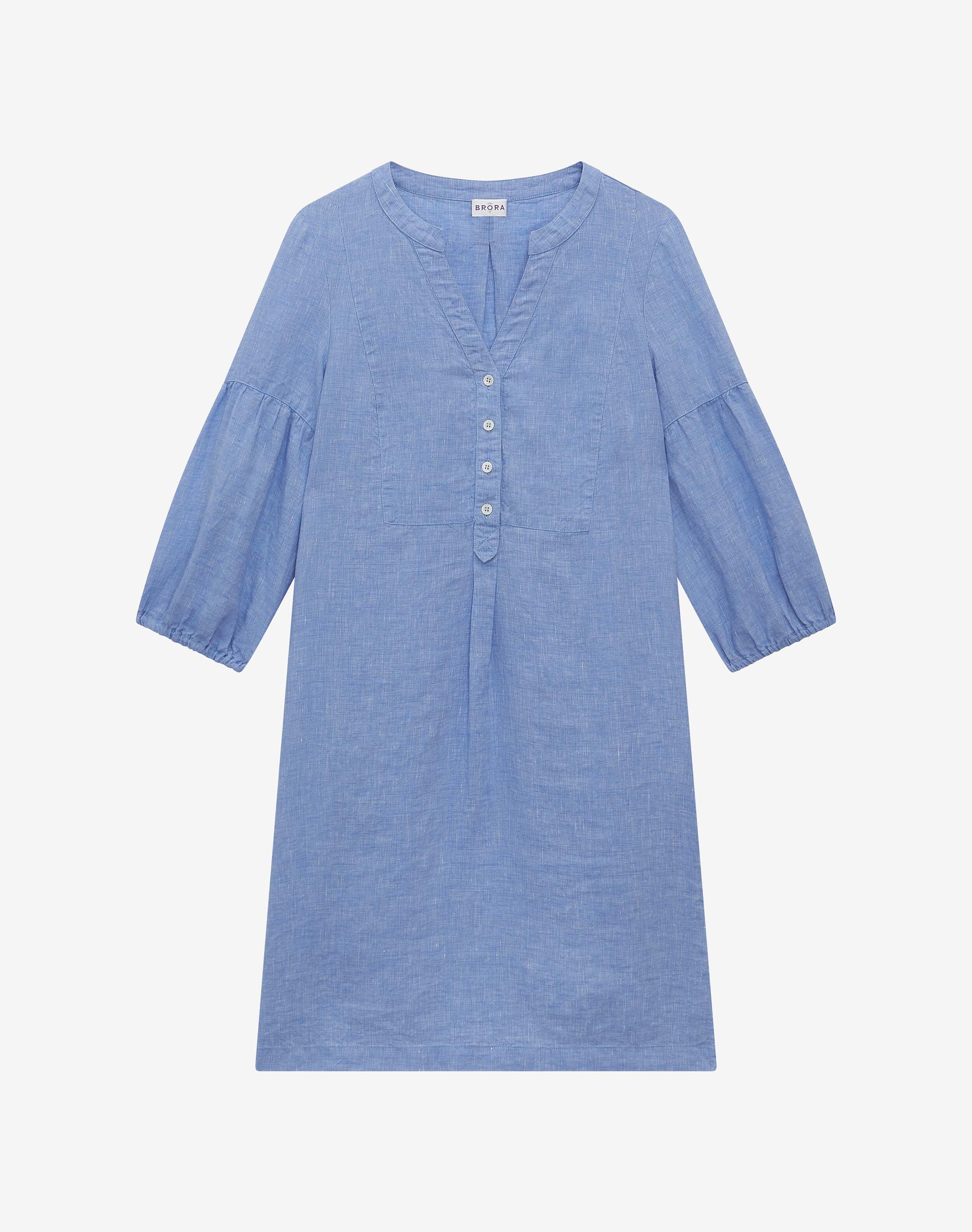 Cross Dye Linen Tunic Dress