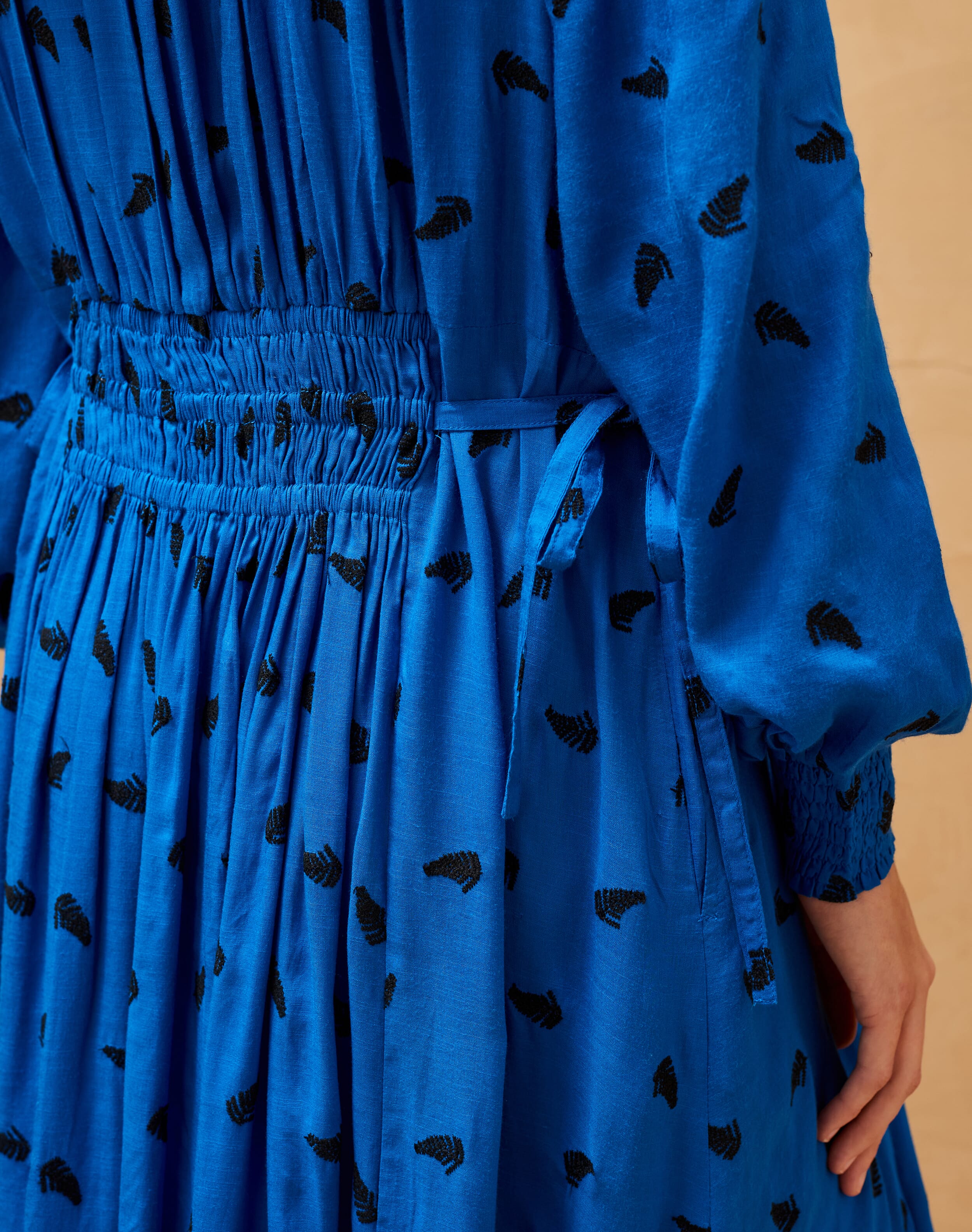 Embroidered Fern Shirt Dress