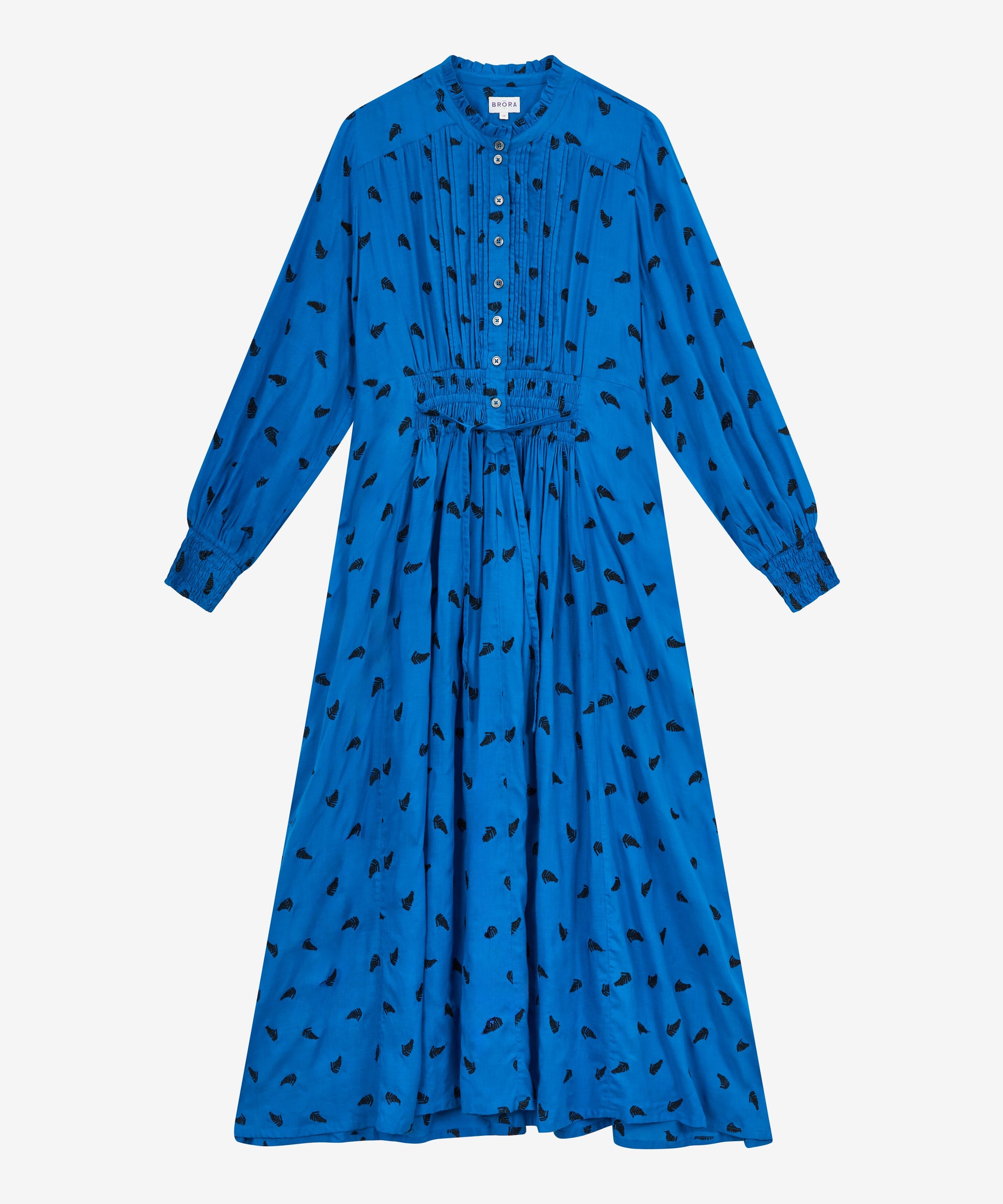 Embroidered Fern Shirt Dress