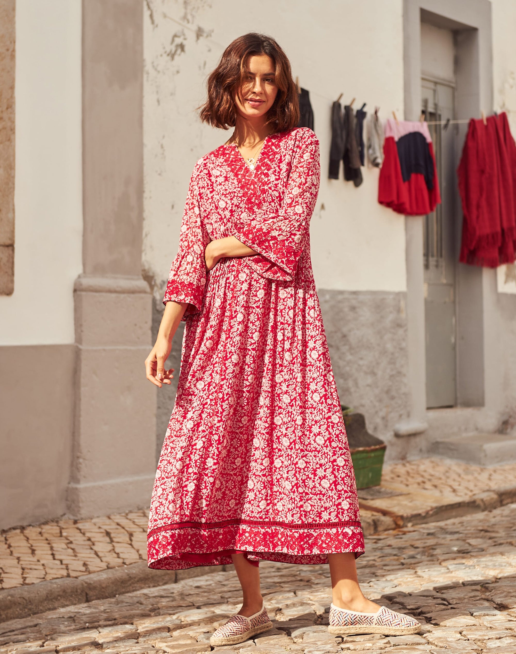 Silk Embroidered Pintuck Dress