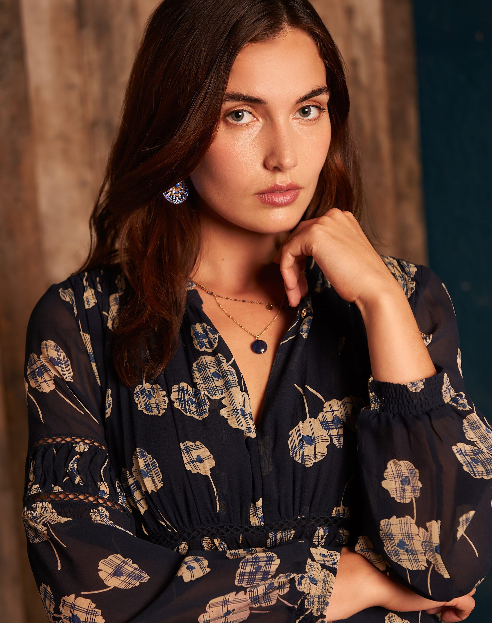 Silk Graphic Flower Dress