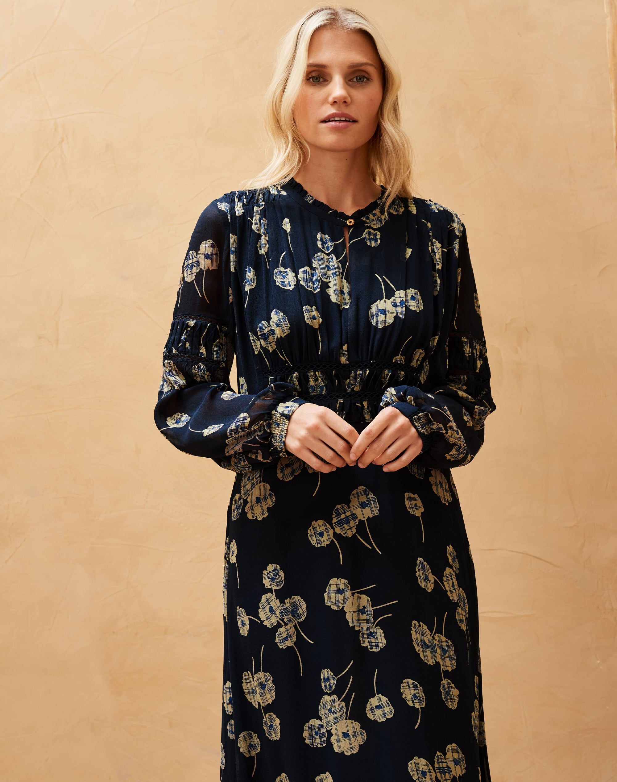 Silk Graphic Flower Dress