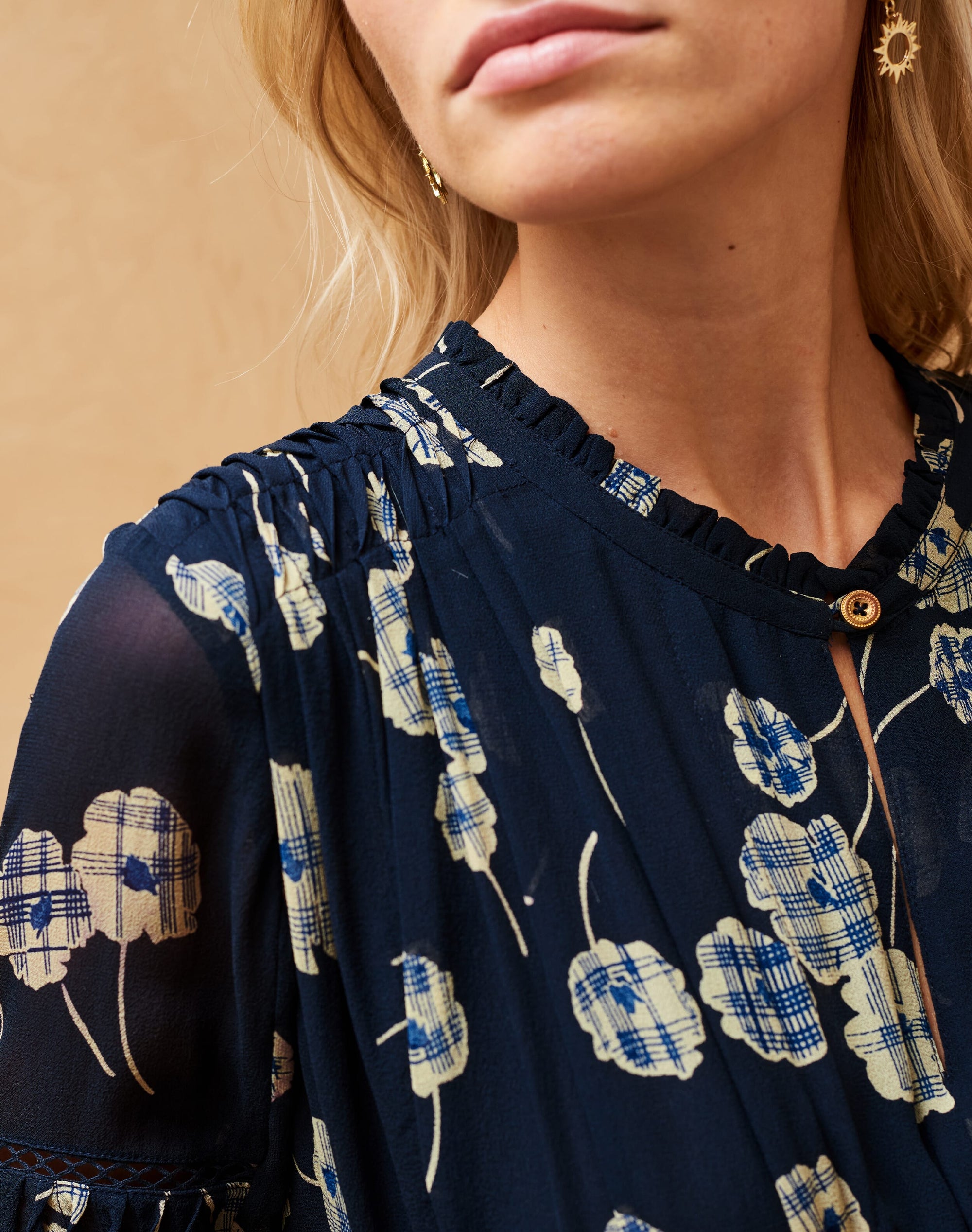 Silk Graphic Flower Dress
