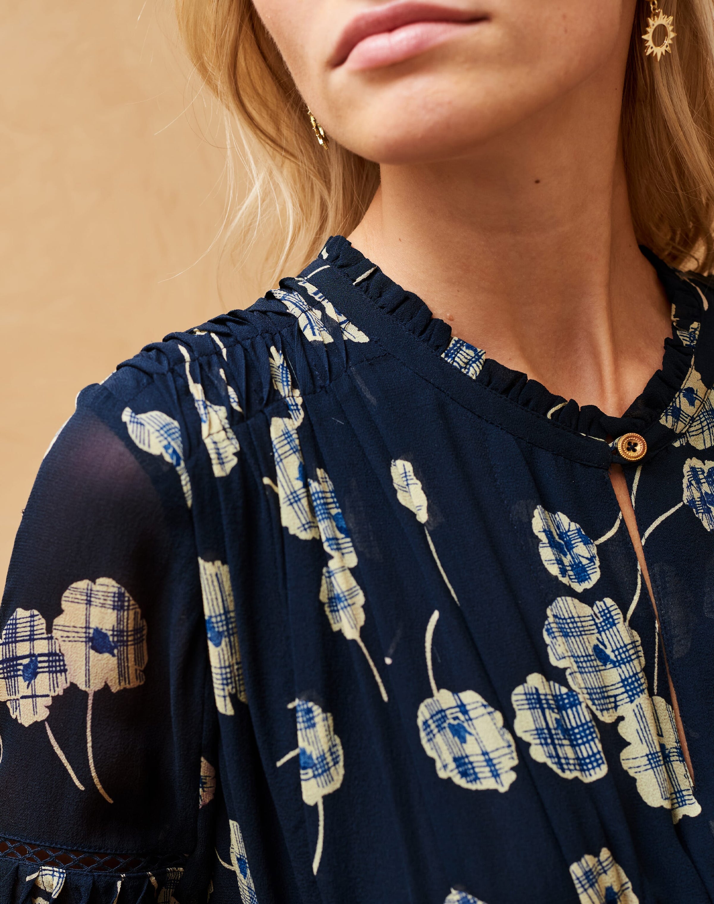 Silk Graphic Flower Dress