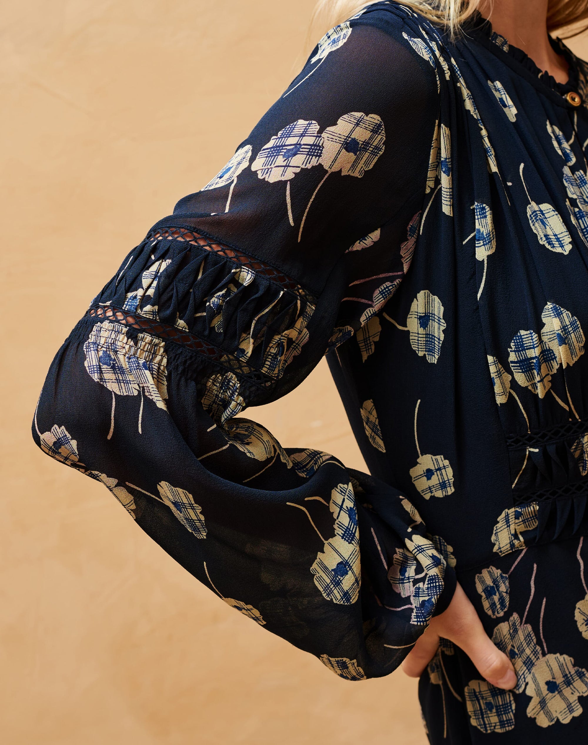 Silk Graphic Flower Dress