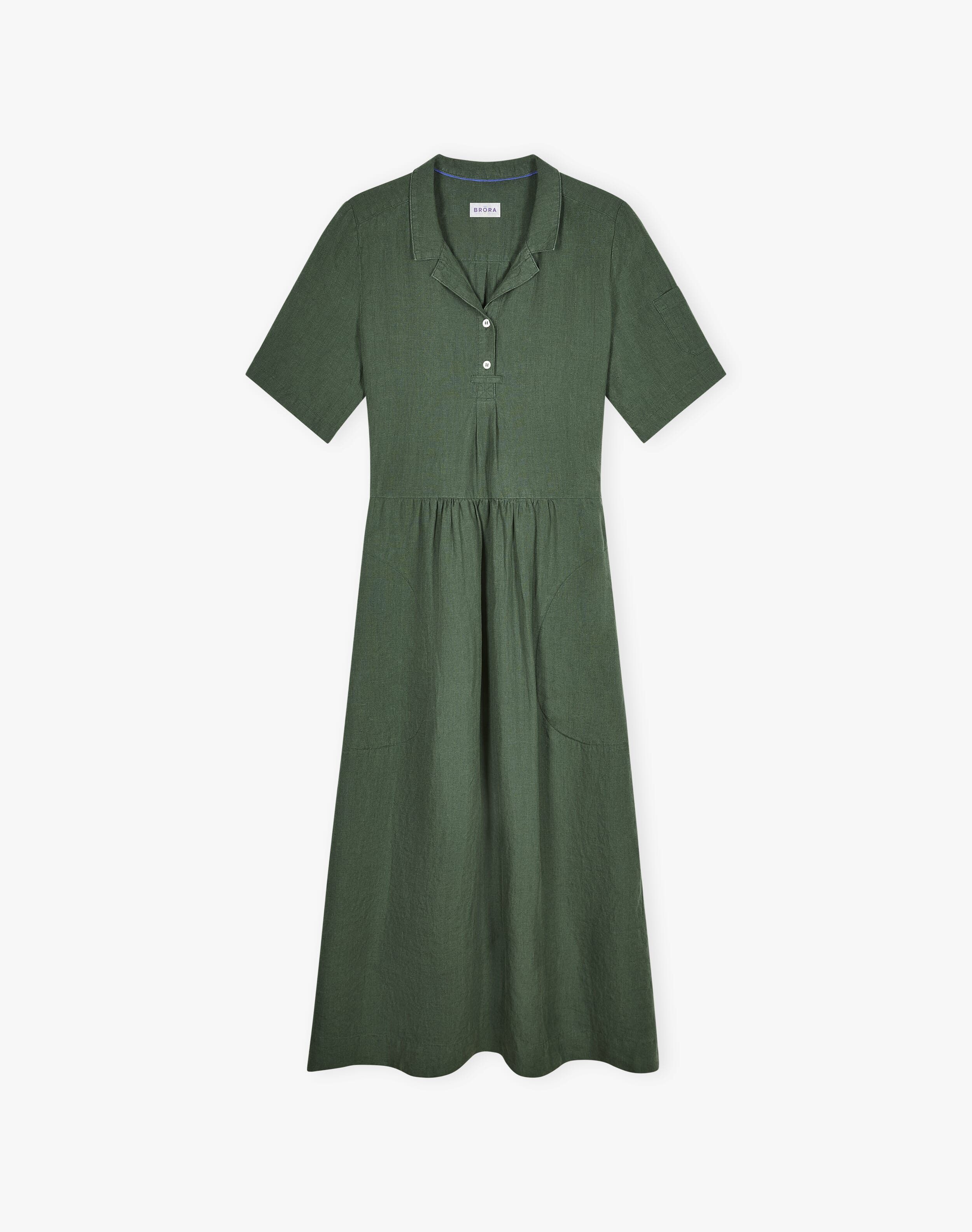 Linen Utility Shirt Dress