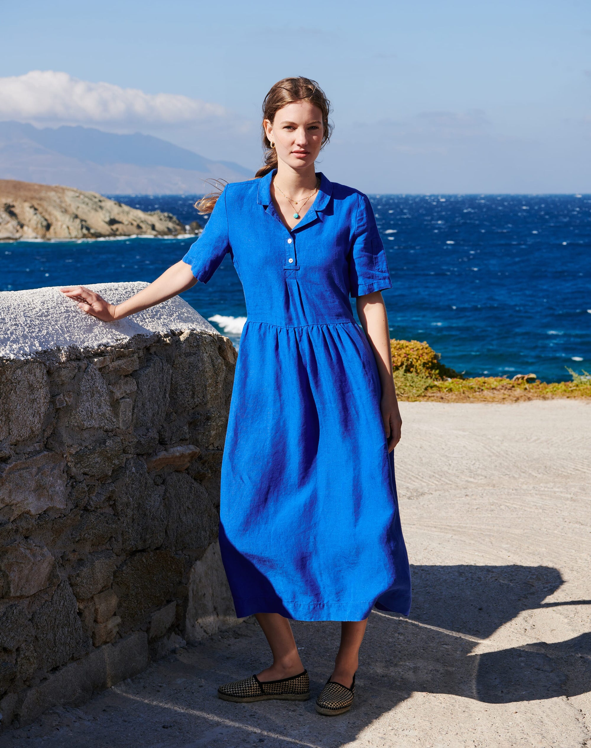 Linen Utility Shirt Dress