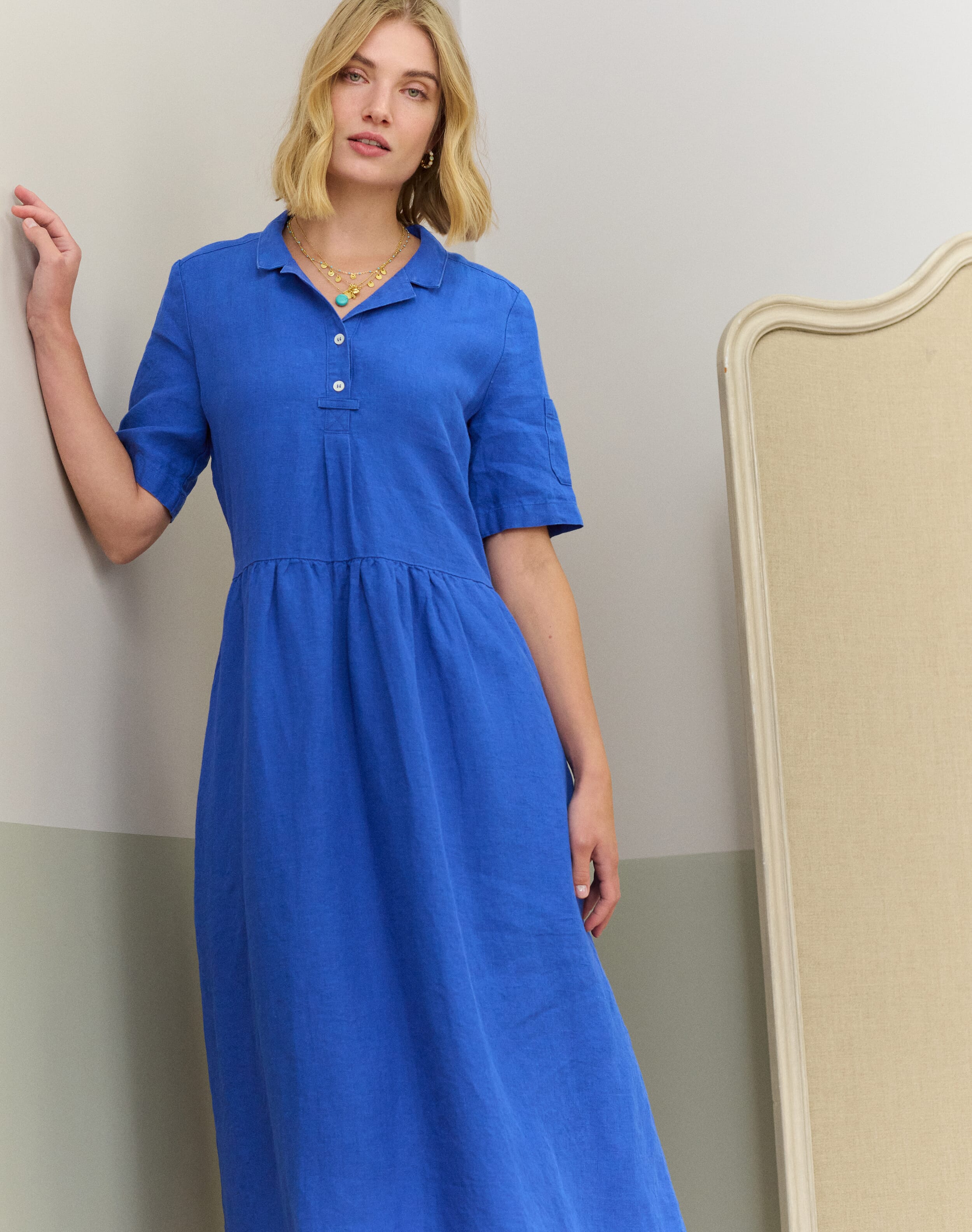 Linen Utility Shirt Dress
