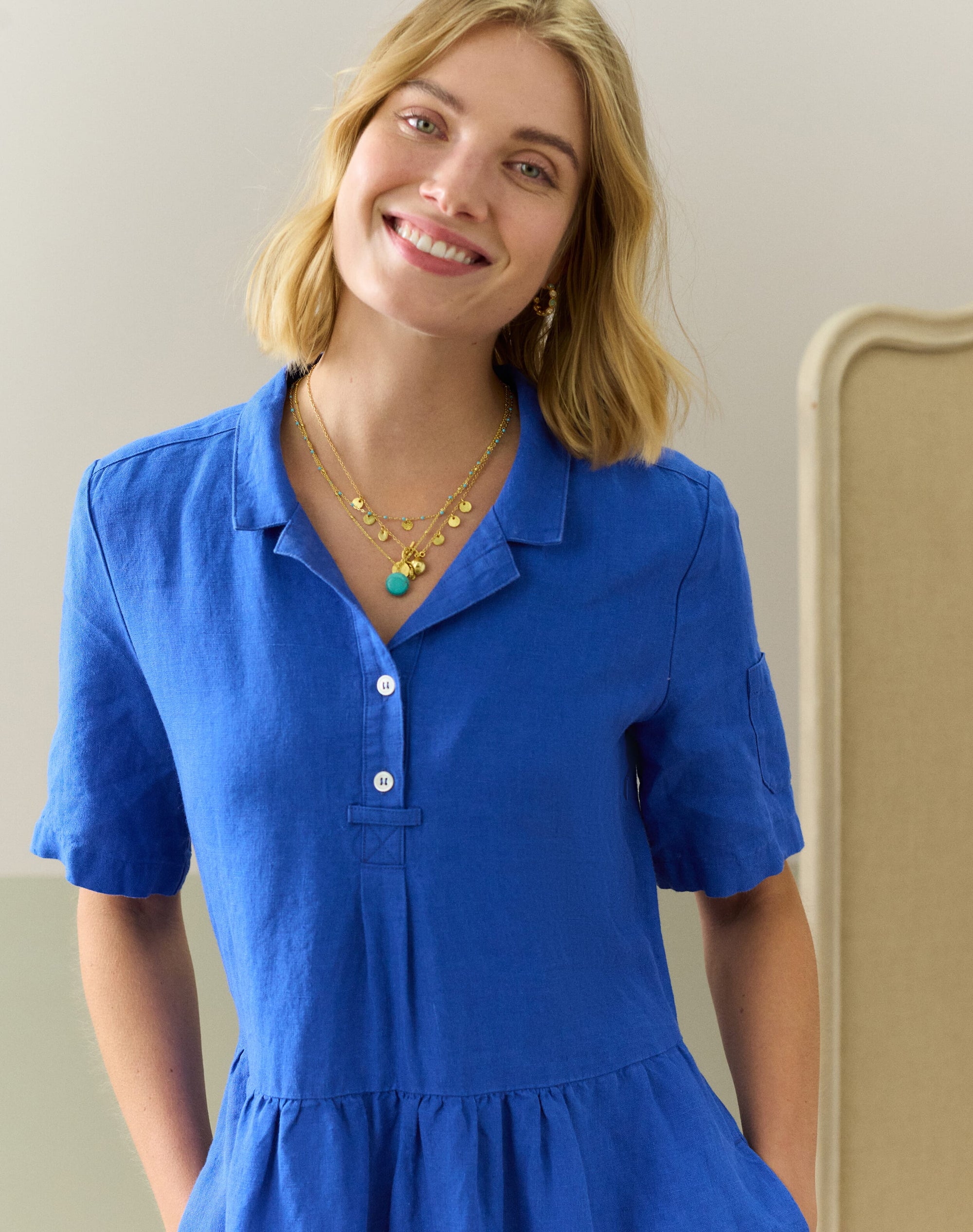 Linen Utility Shirt Dress