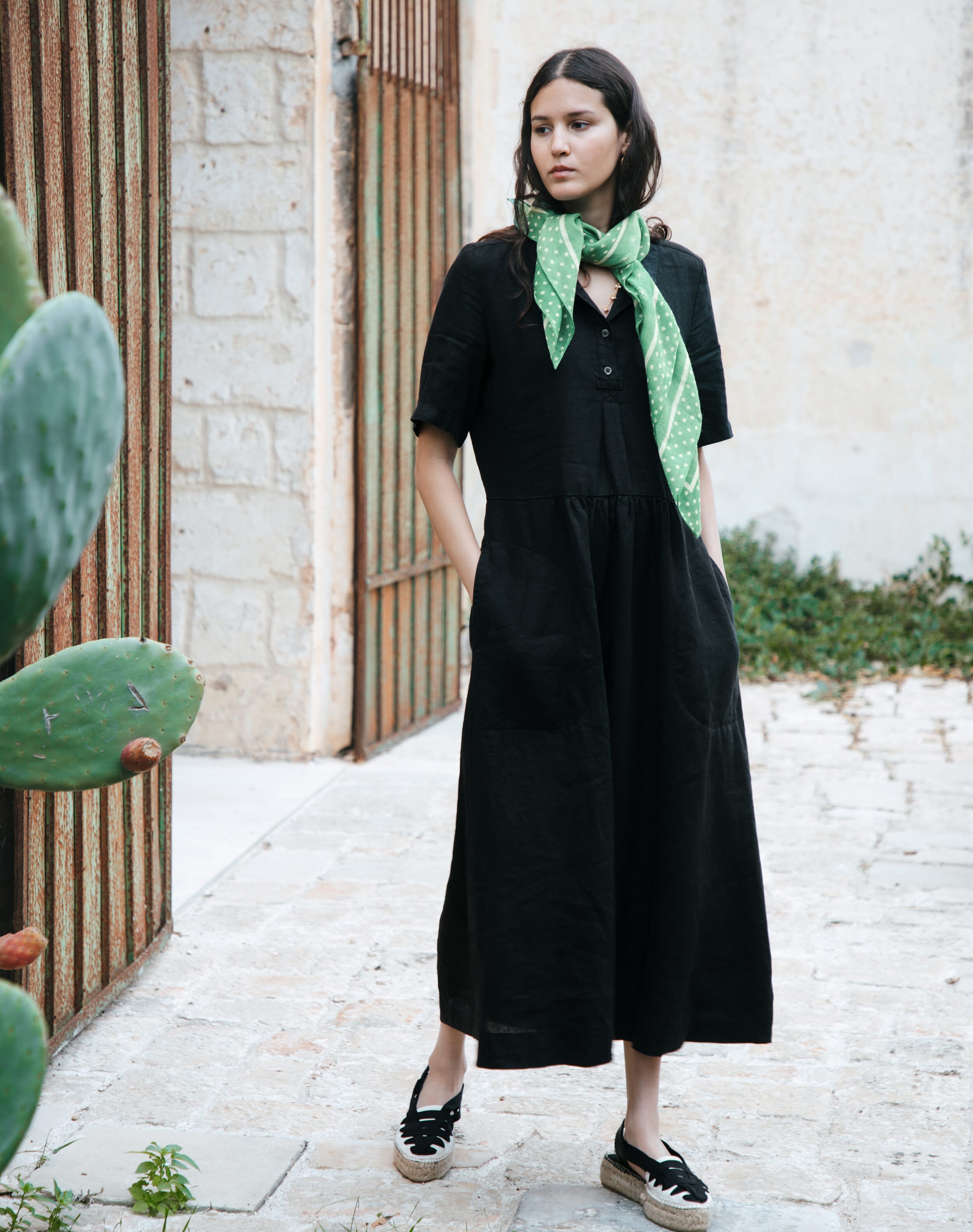 Linen Utility Shirt Dress