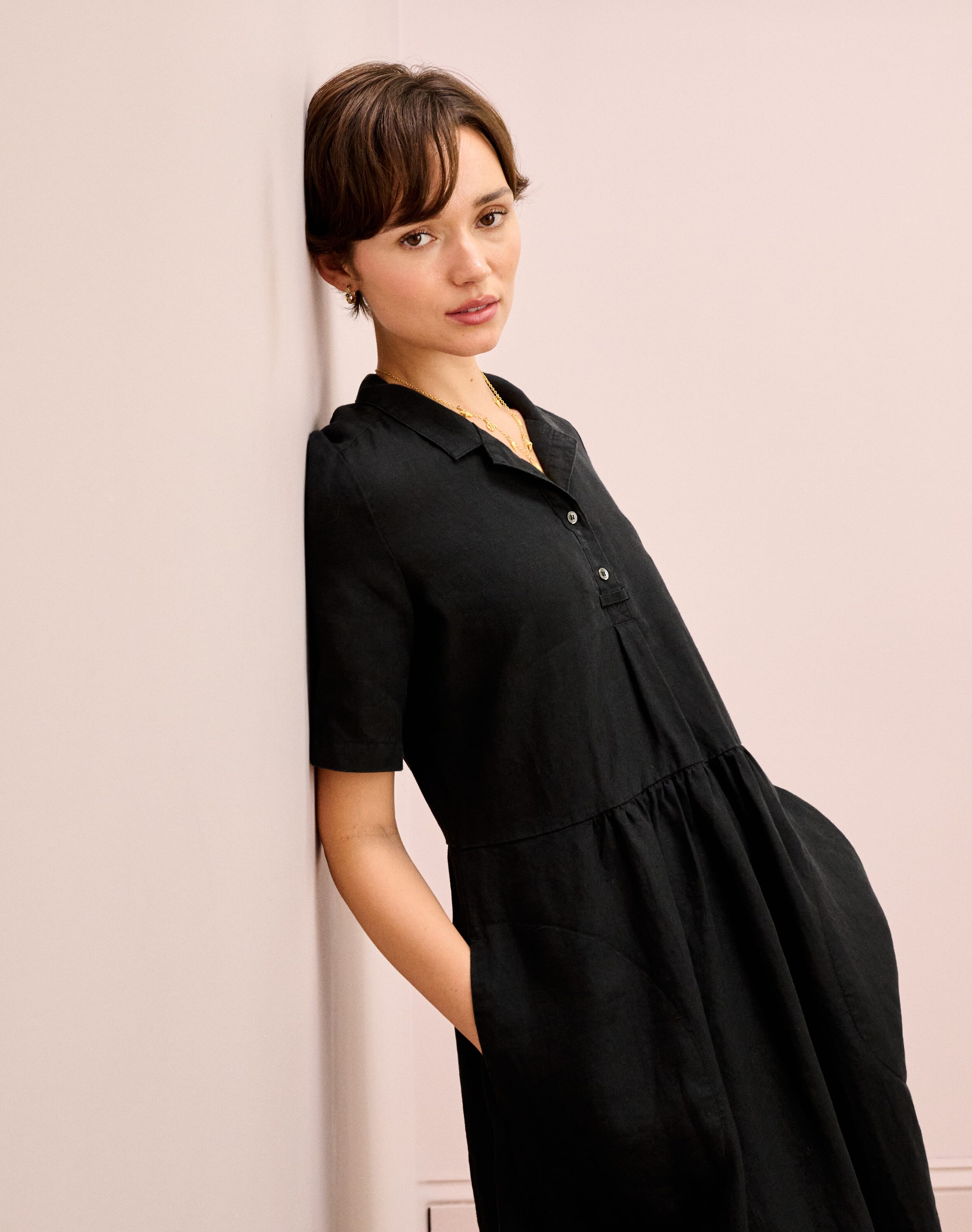 Linen Utility Shirt Dress